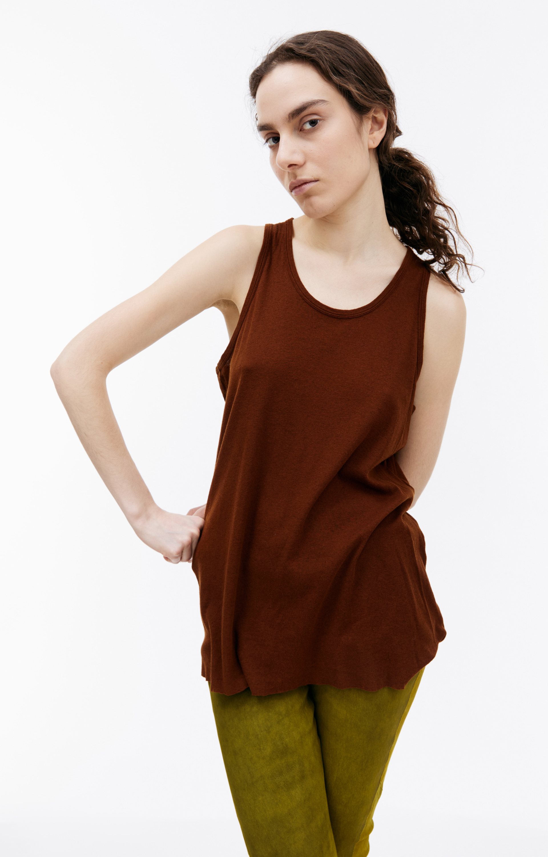 Haider Ackermann Brown Cotton Top
