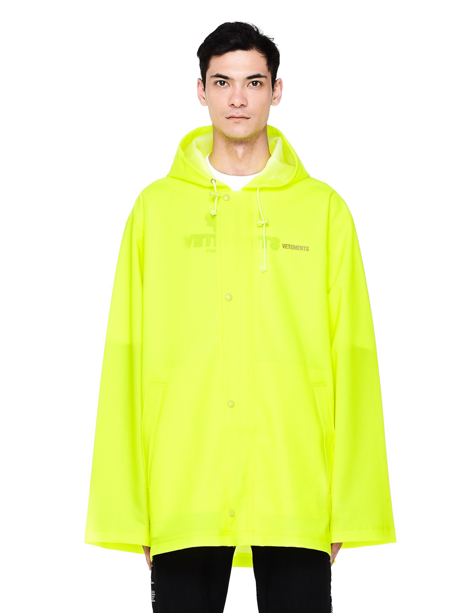 VETEMENTS Желтый дождевик с логотипом
