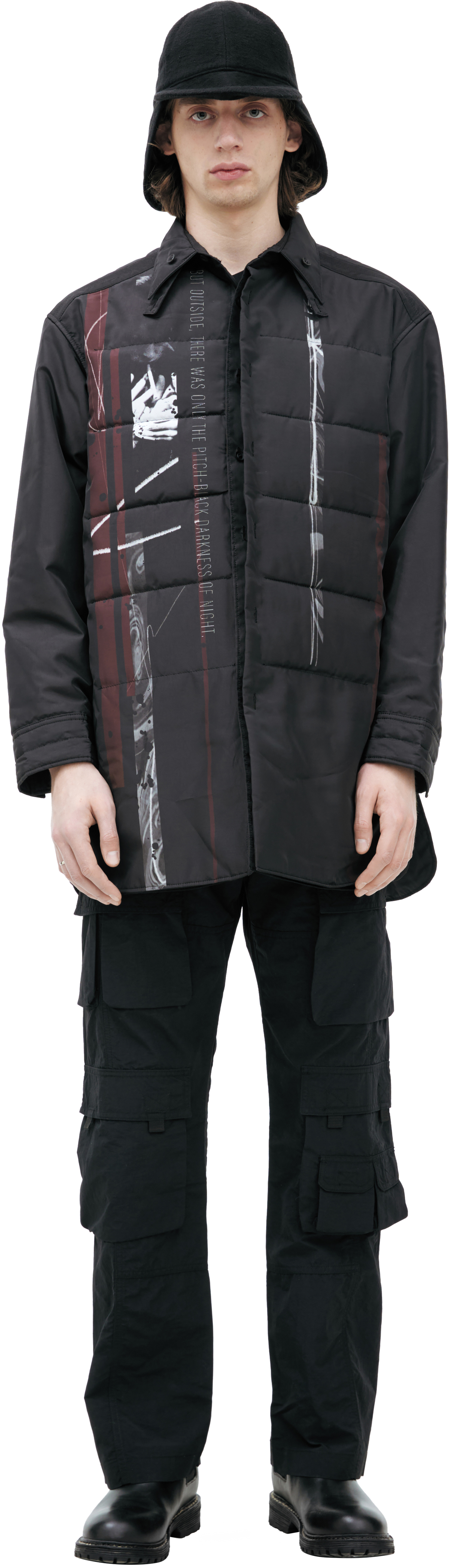 Yohji Yamamoto Quilted jacket with print