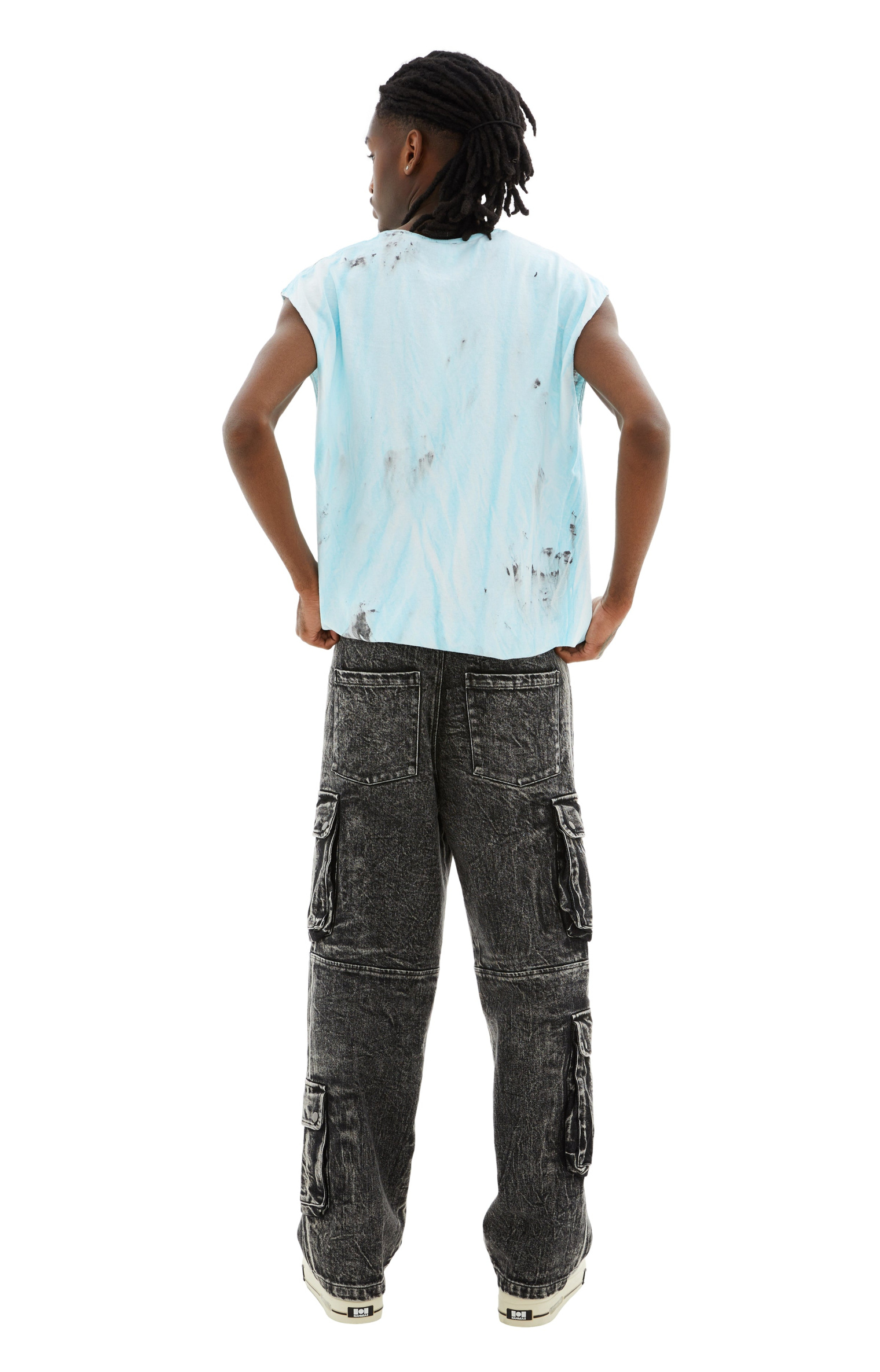 WESTFALL Acid Wash Double Cargo Pants