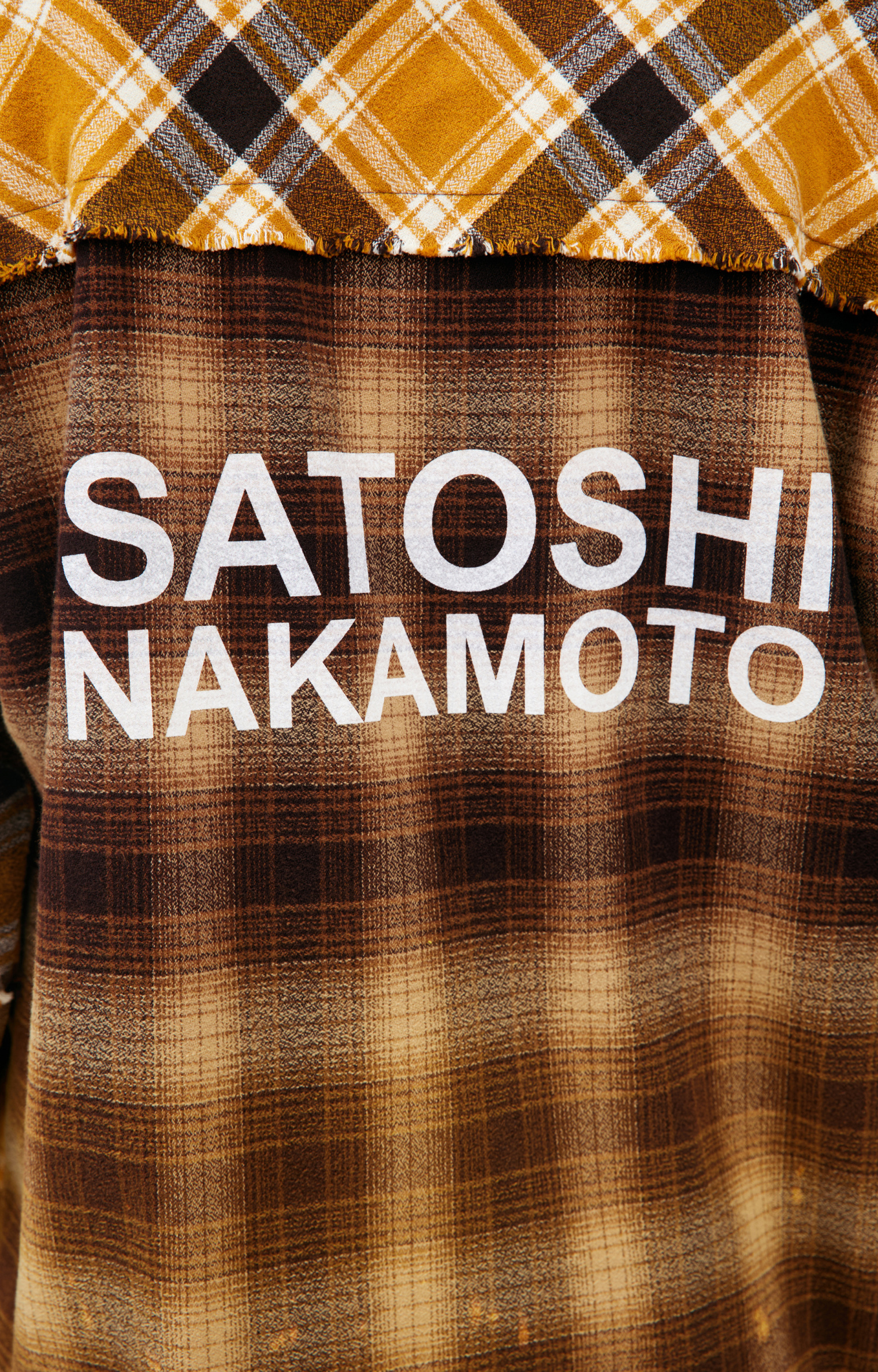 Satoshi Nakamoto Patchwork flannel shirt