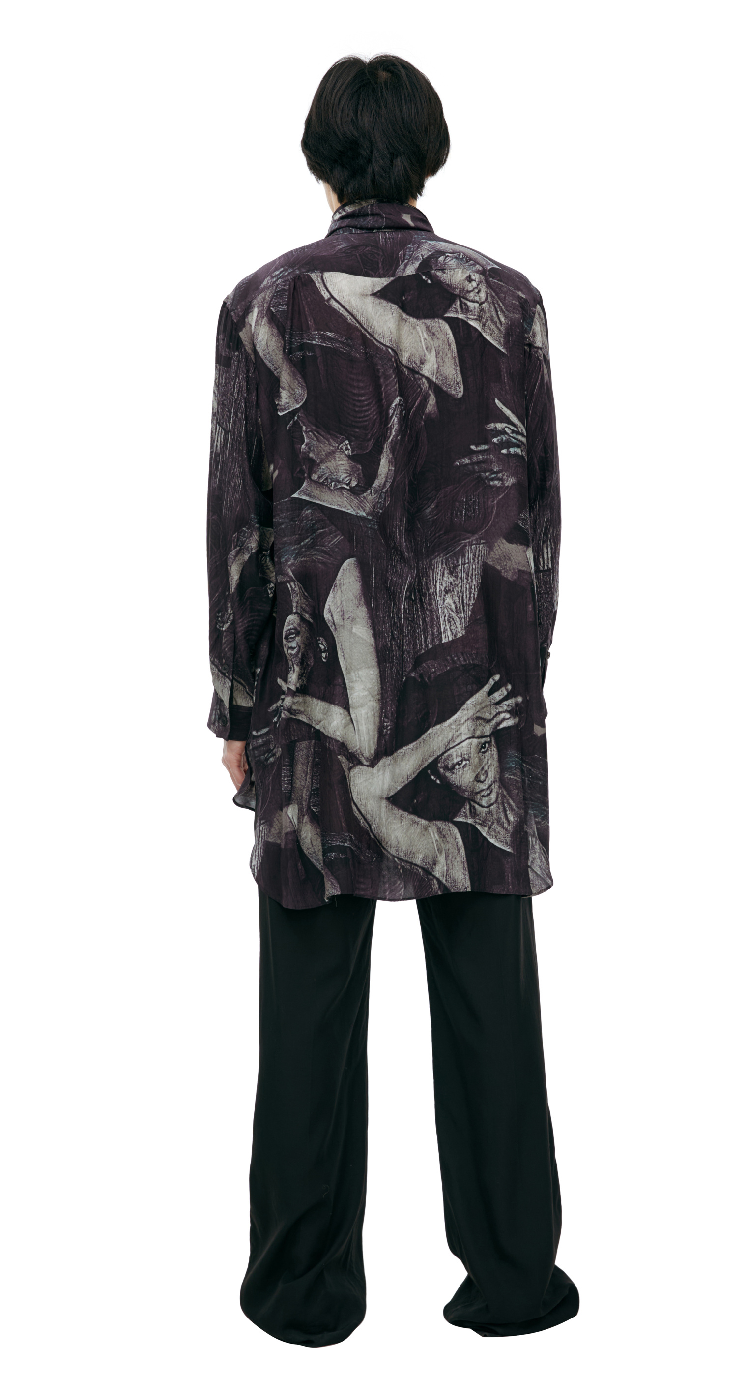 Yohji Yamamoto Monoprint silk shirt