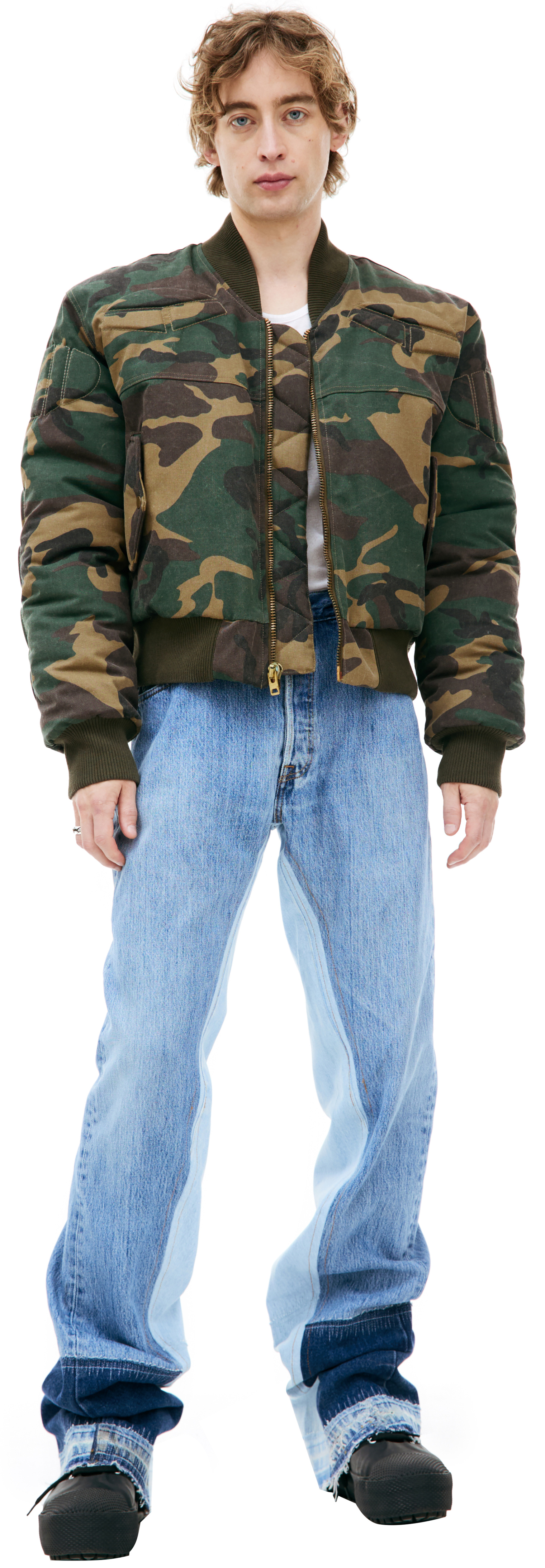 Satoshi Nakamoto Camo moto bomber jacket