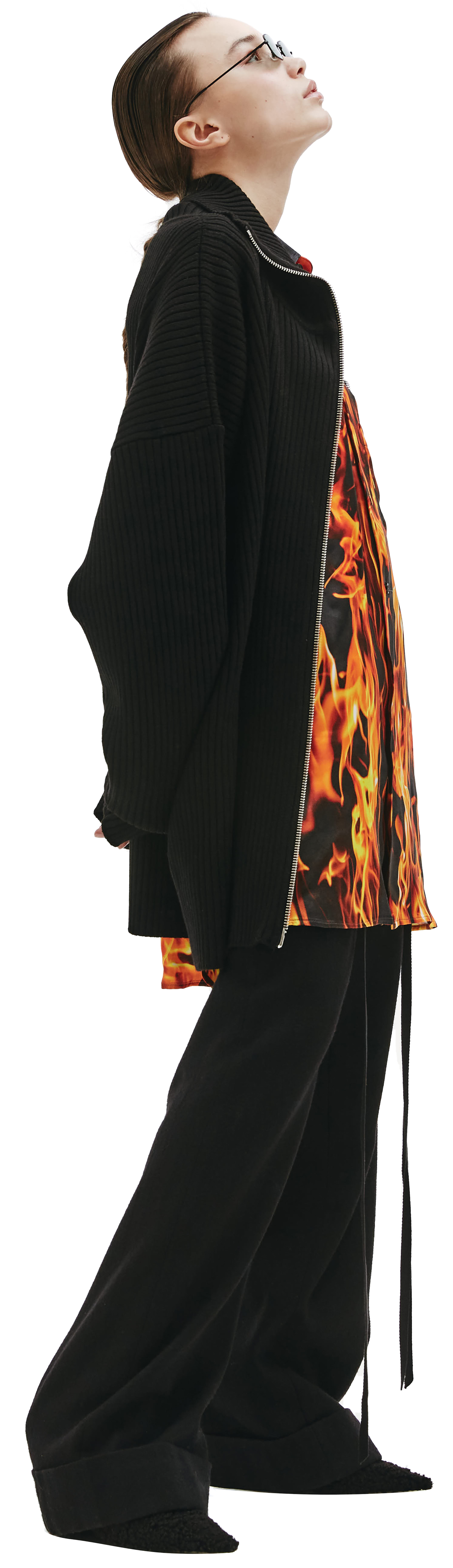 VETEMENTS Black wool zipped cardigan