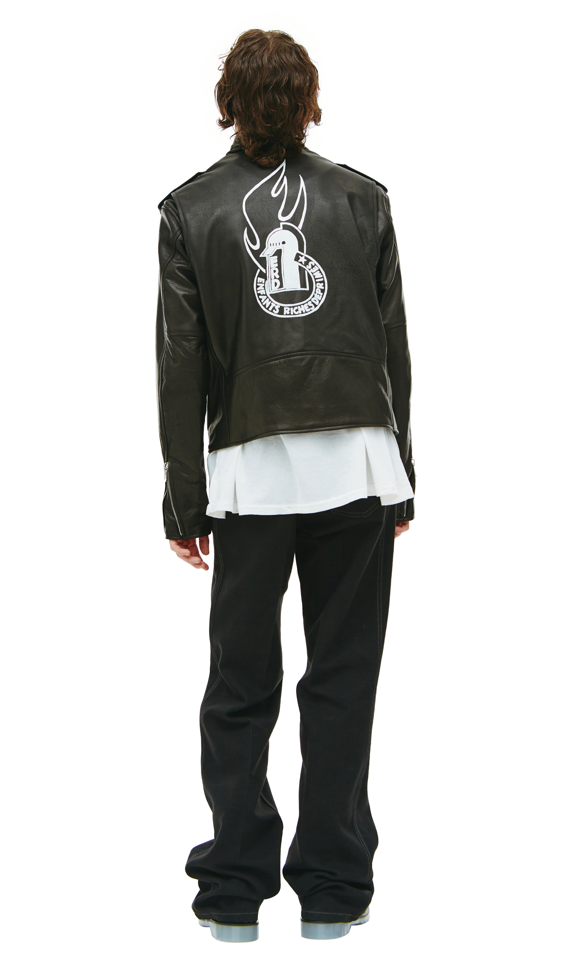 Enfants Riches Déprimés Flame logo moto jacket