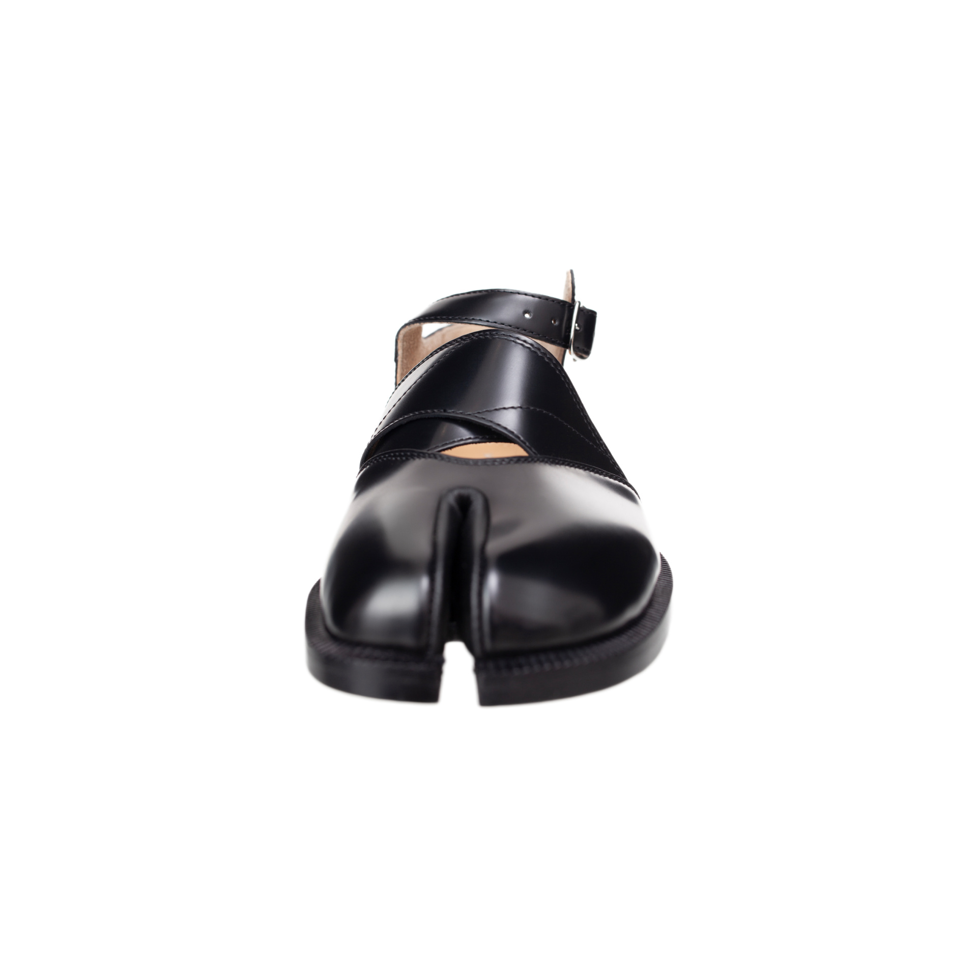 Maison Margiela Black Tabi Strap Oxfords