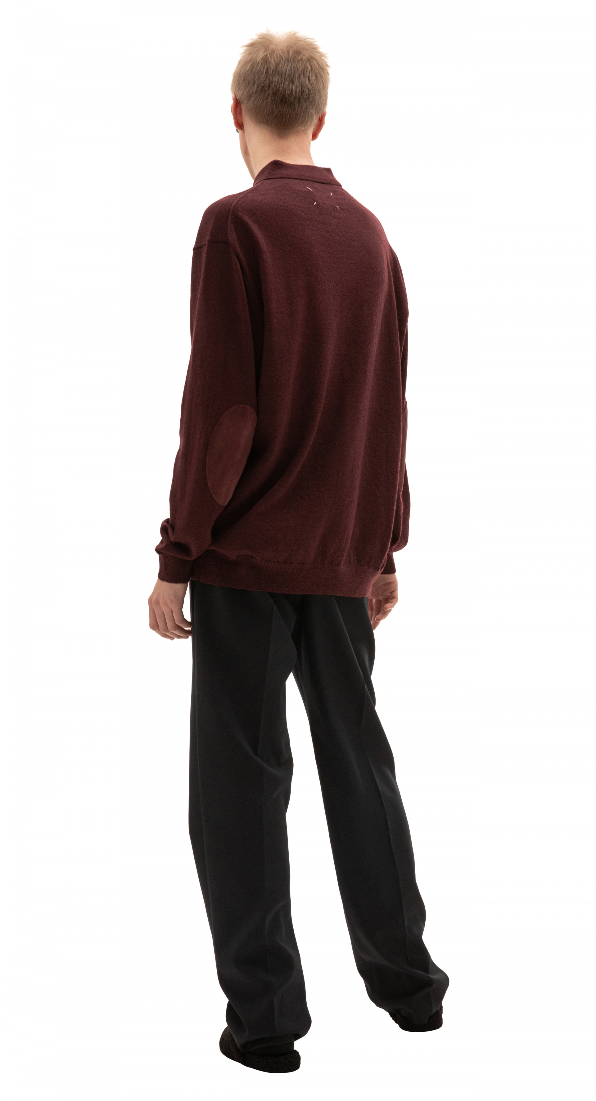 Maison Margiela Long Sleeved Patched Polo