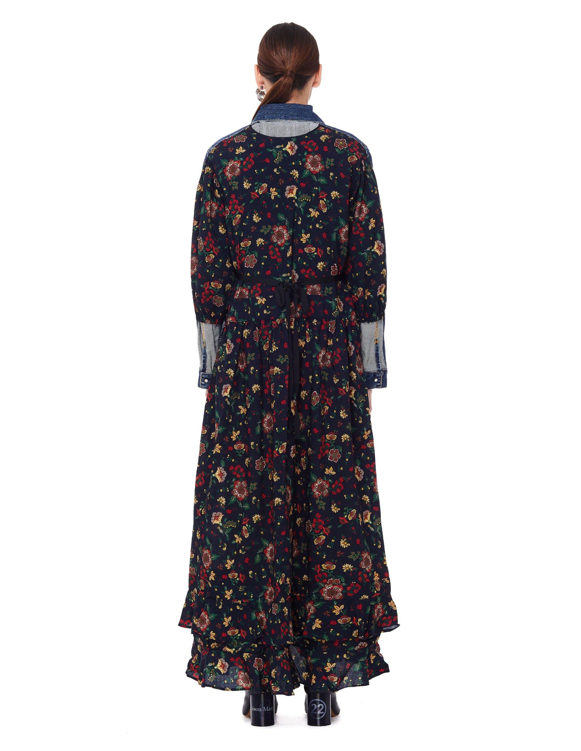 Junya Watanabe Flower Dress With Denim Jacket