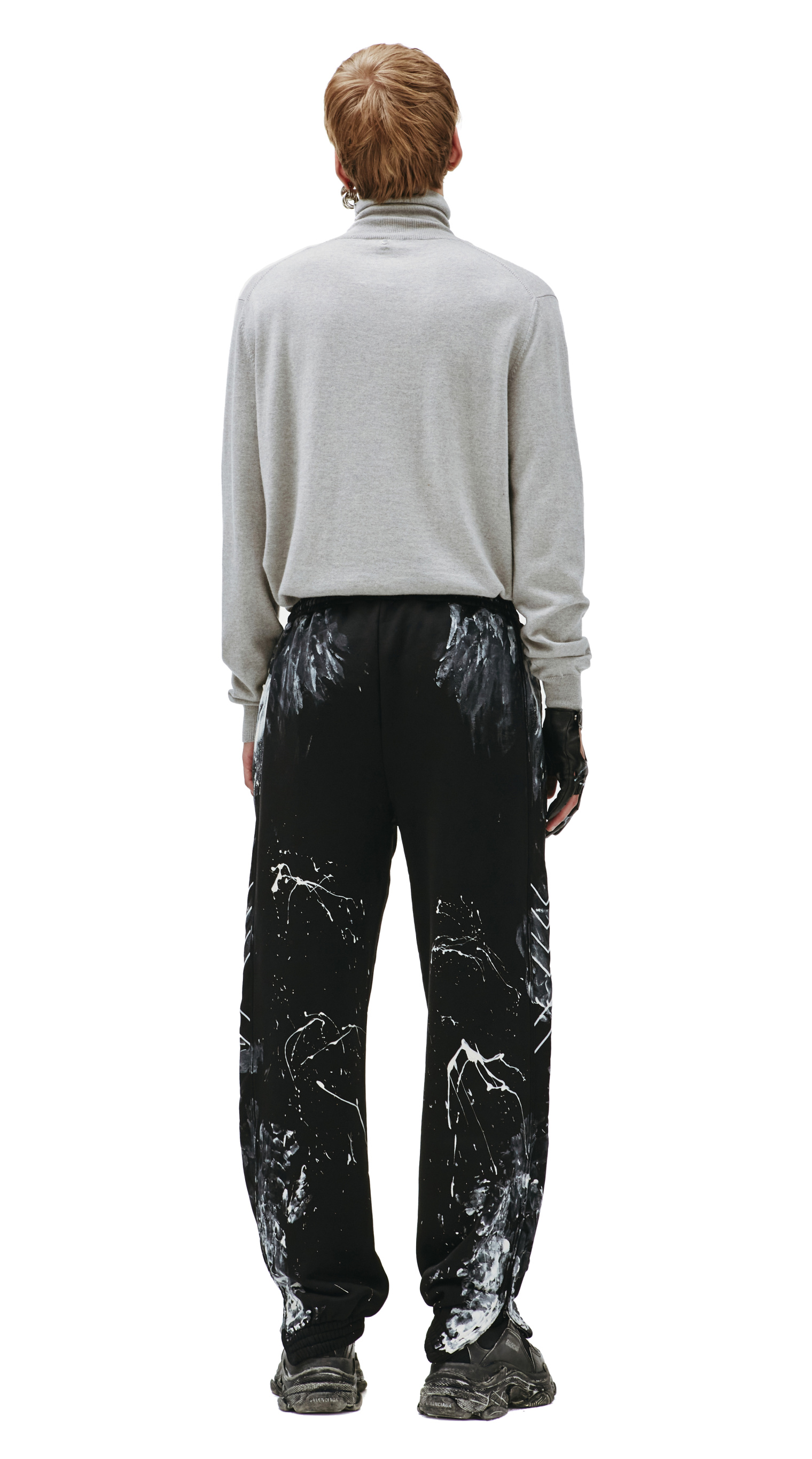 Balenciaga Black Contrast Painted Joggers