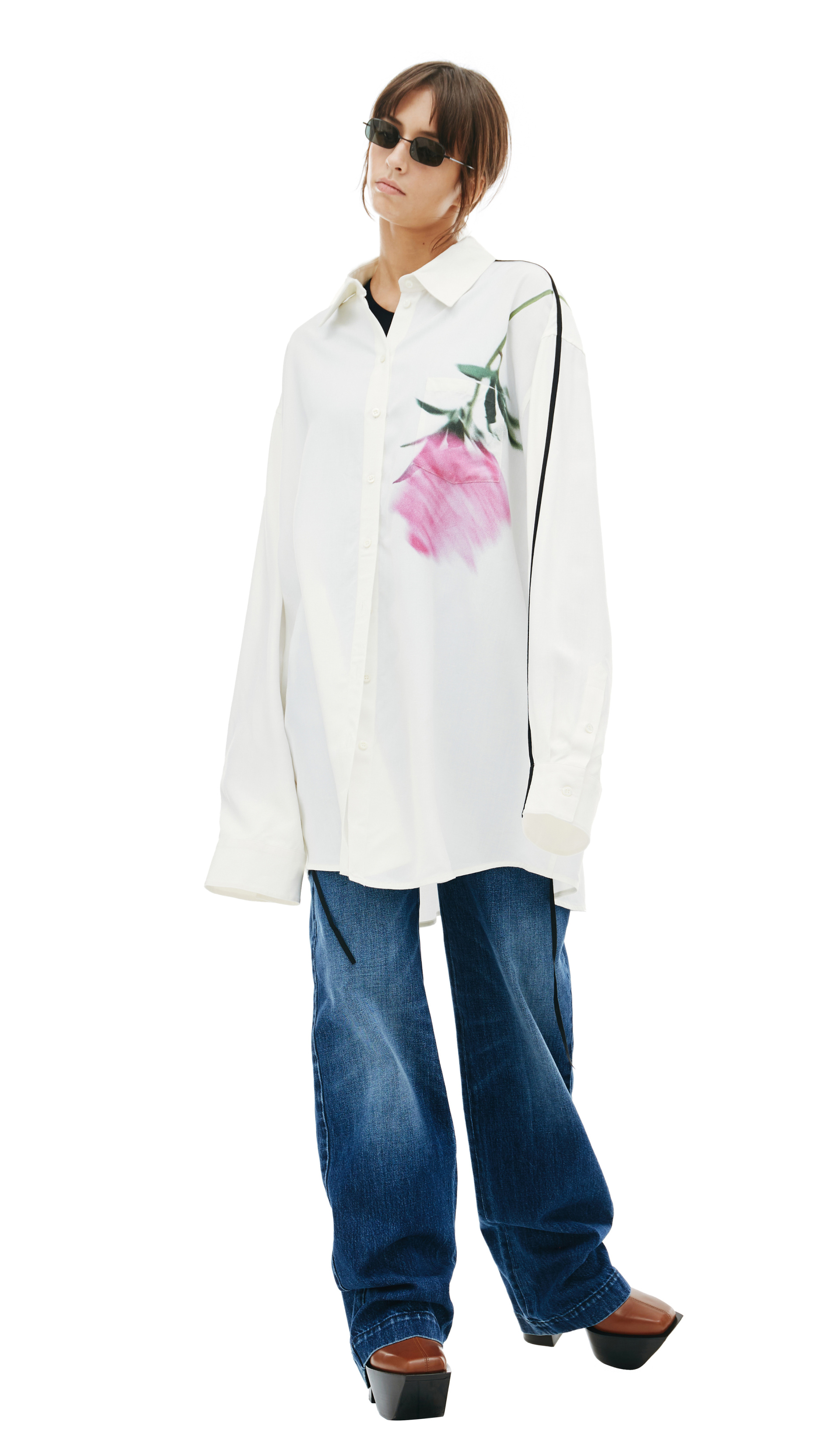 PETER DO Flower Print Oversize Shirt