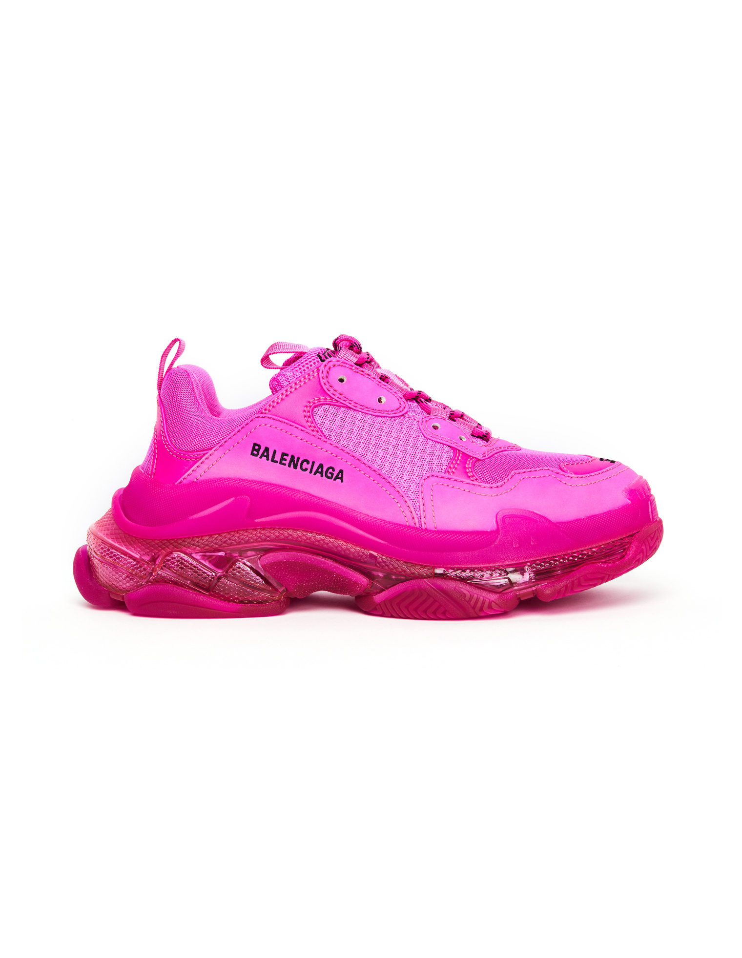 Balenciaga Pink Triple S Clear Sole Sneakers