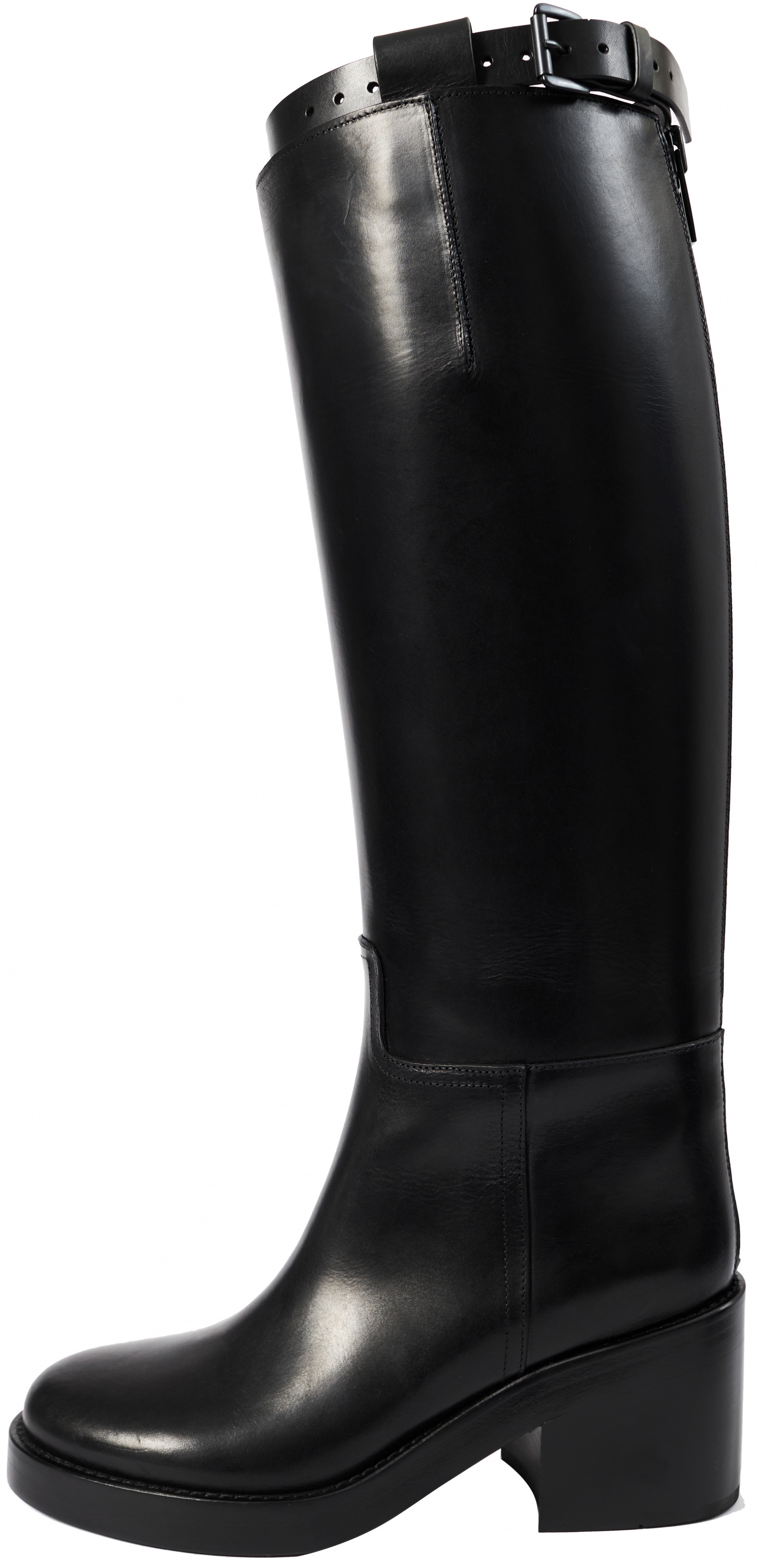 Buy Ann Demeulemeester women black riding boots with heel for