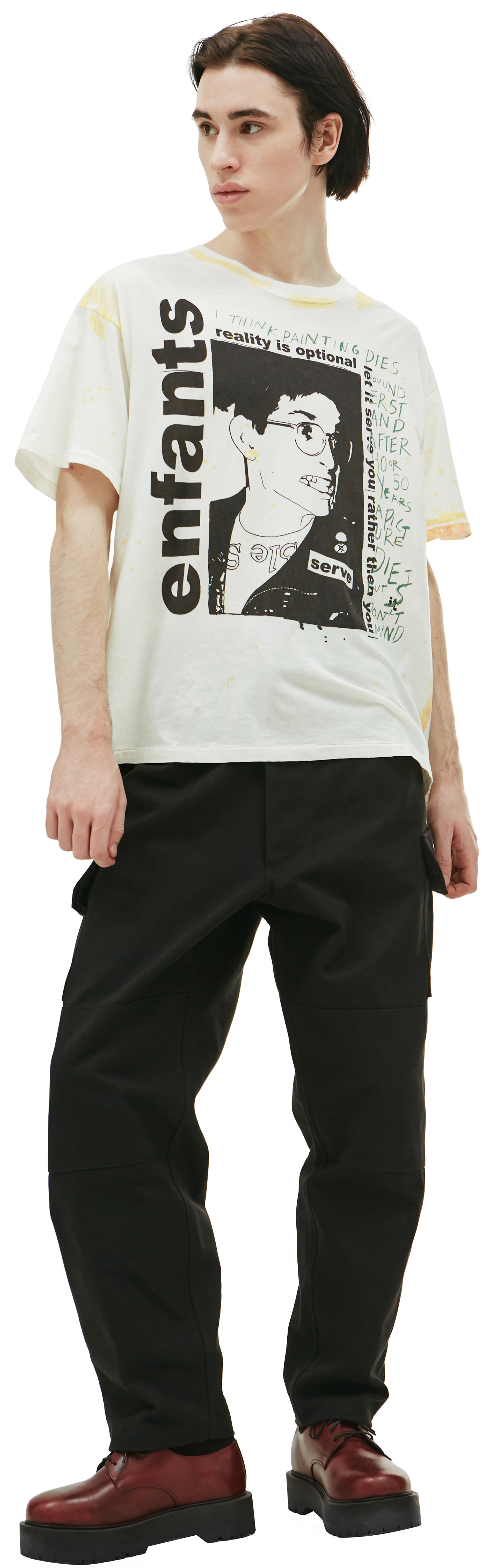 Enfants Riches Déprimés \'Reality is optional\' t-shirt with paint