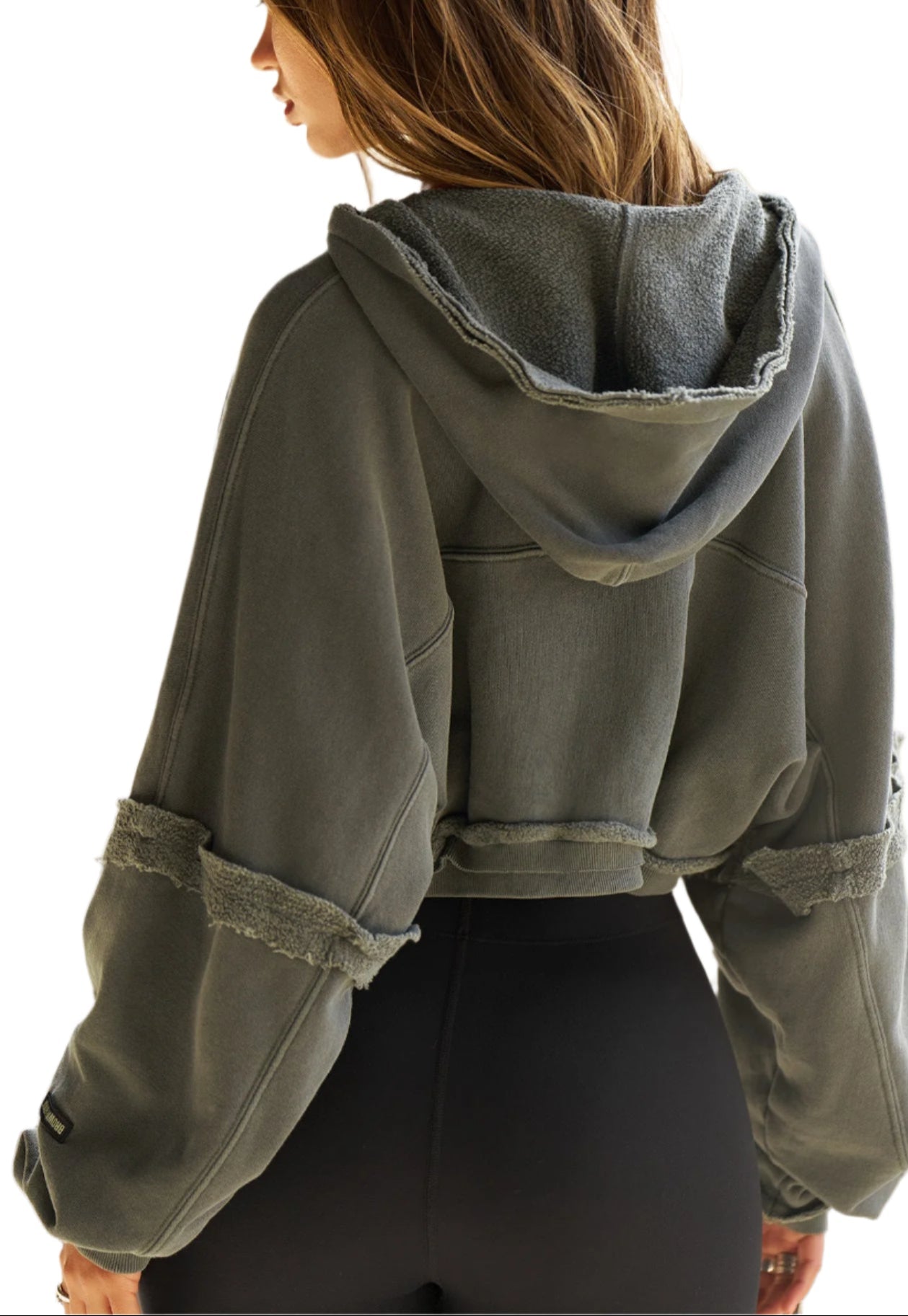 Joah Brown Deconstructed Crop Zip Hoodie