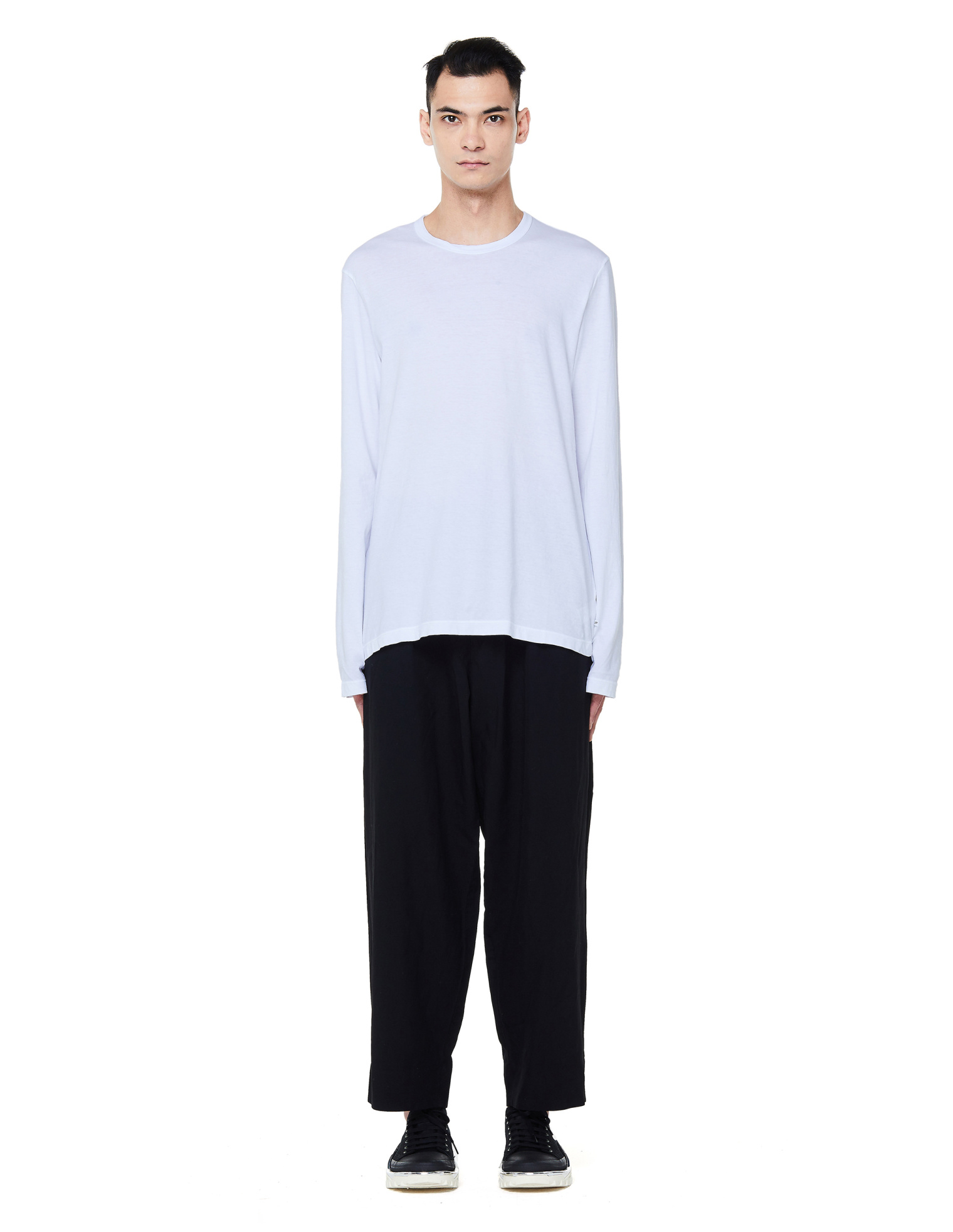 James Perse White Cotton Long Sleeve T-Shirt