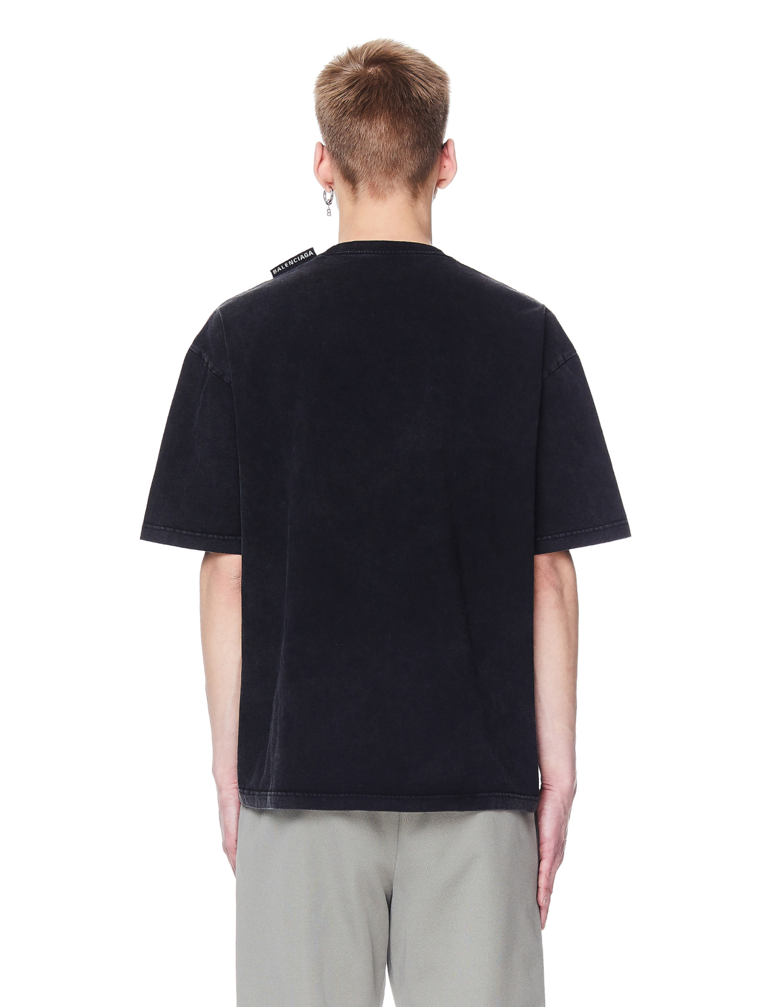 Balenciaga Washed Black Tab T-Shirt