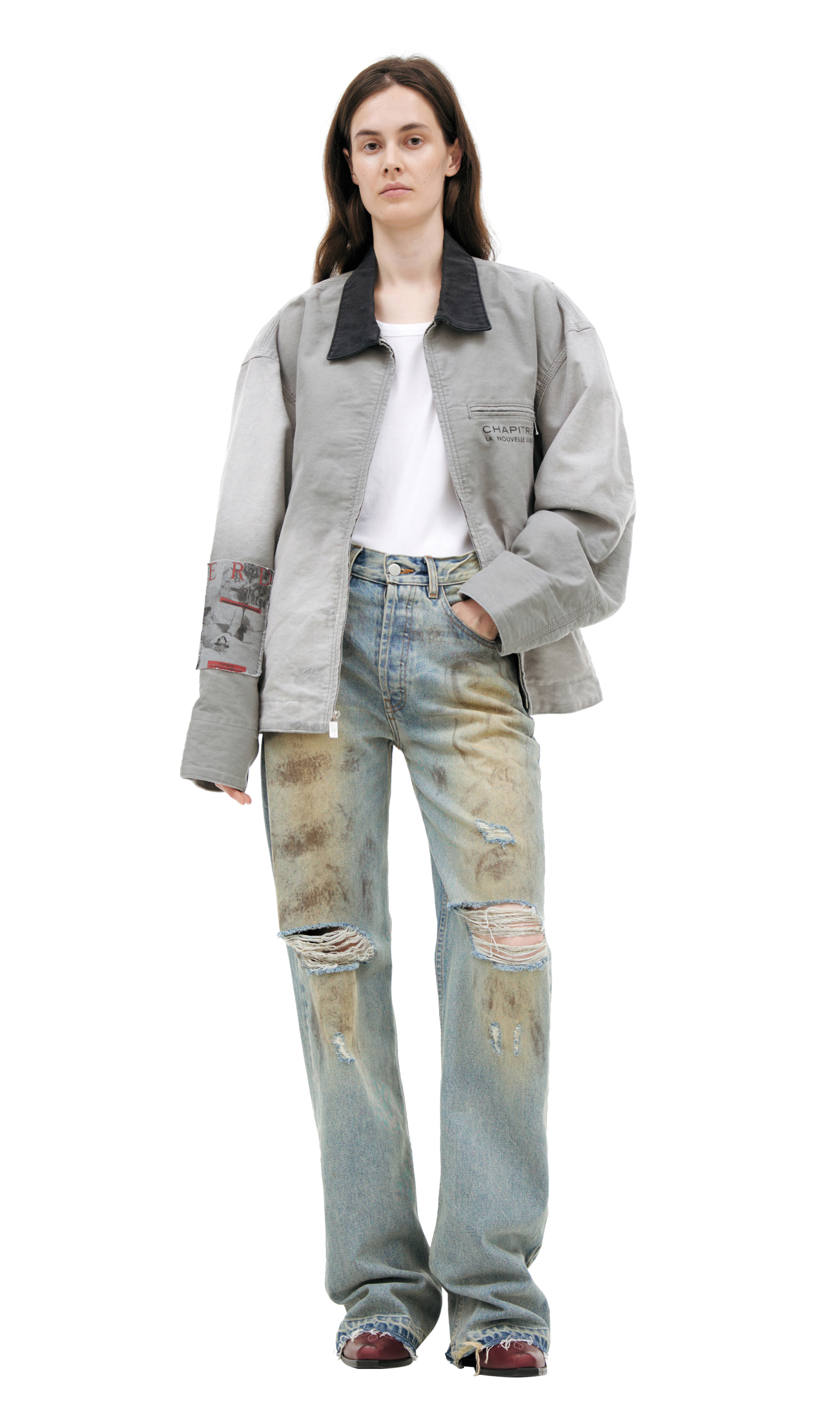 Enfants Riches Déprimés Grey jacket with patches