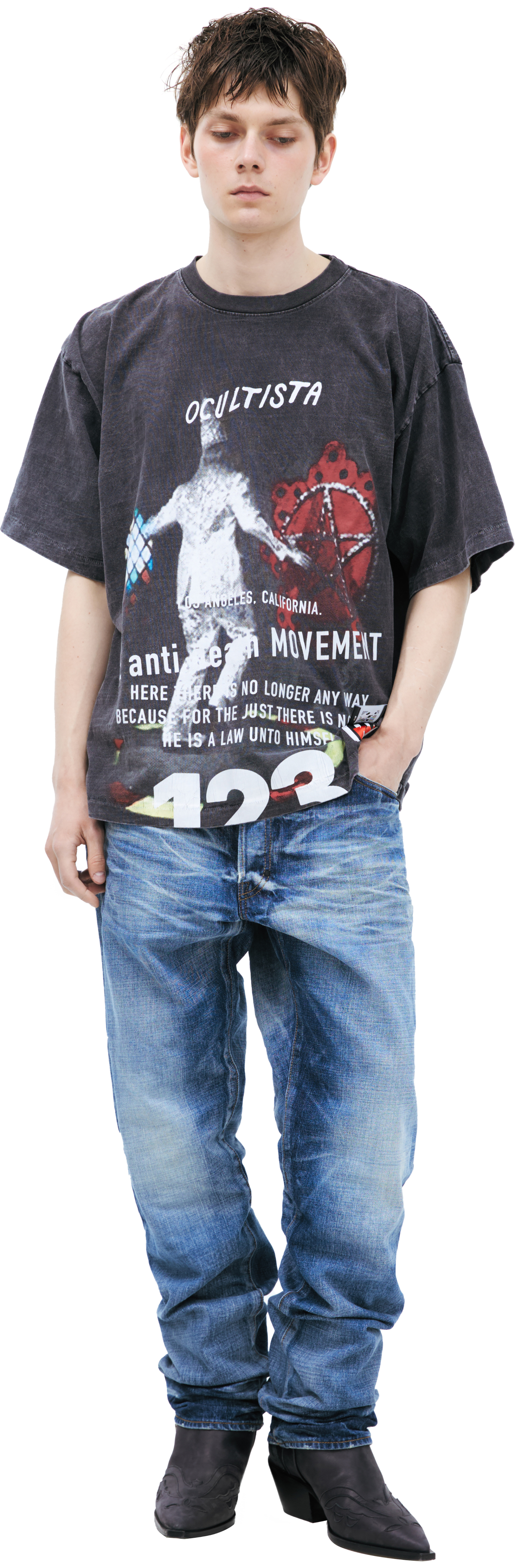 RRR123 Black print T-shirt