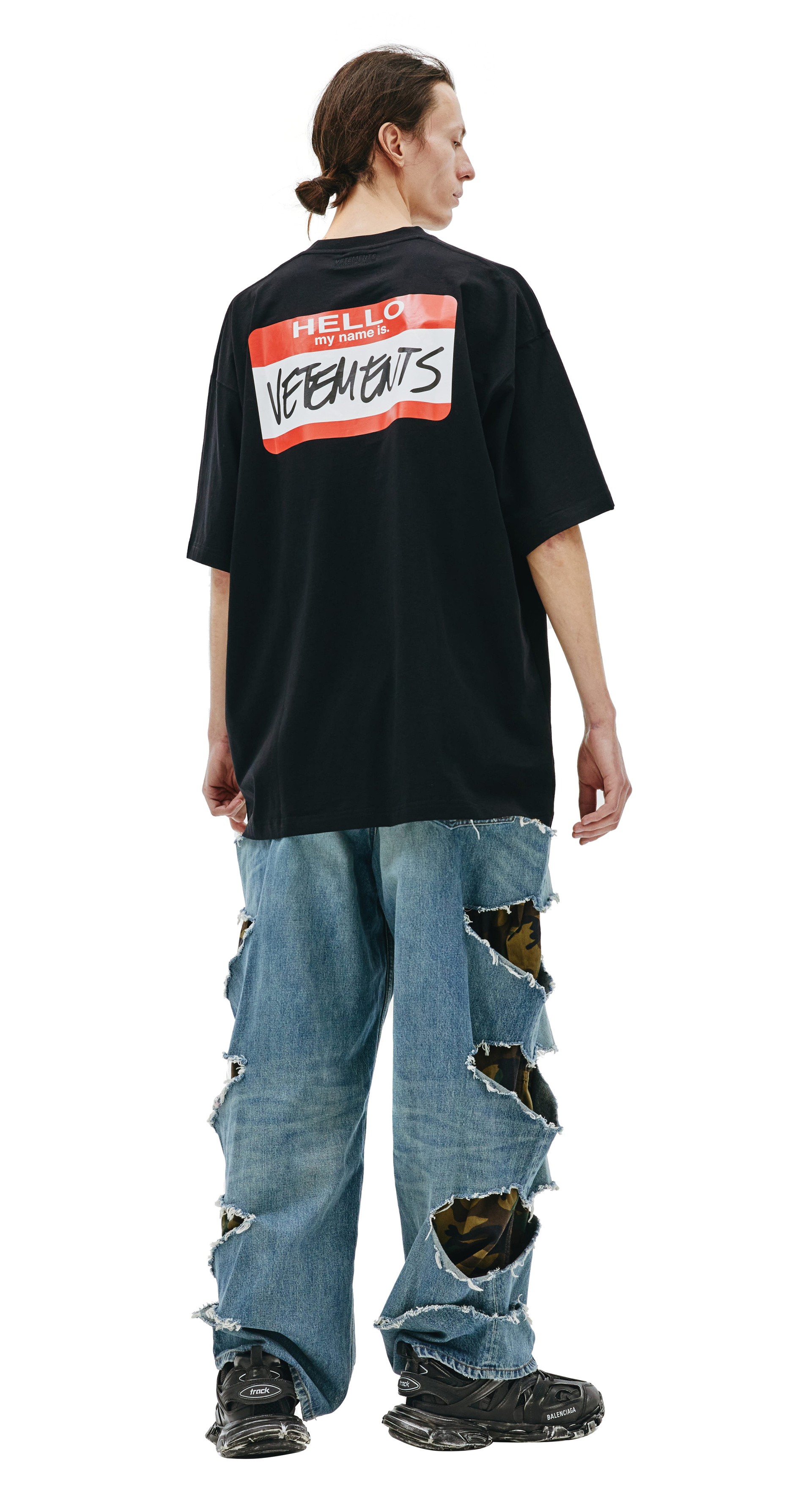 VETEMENTS Black printed t-shirt