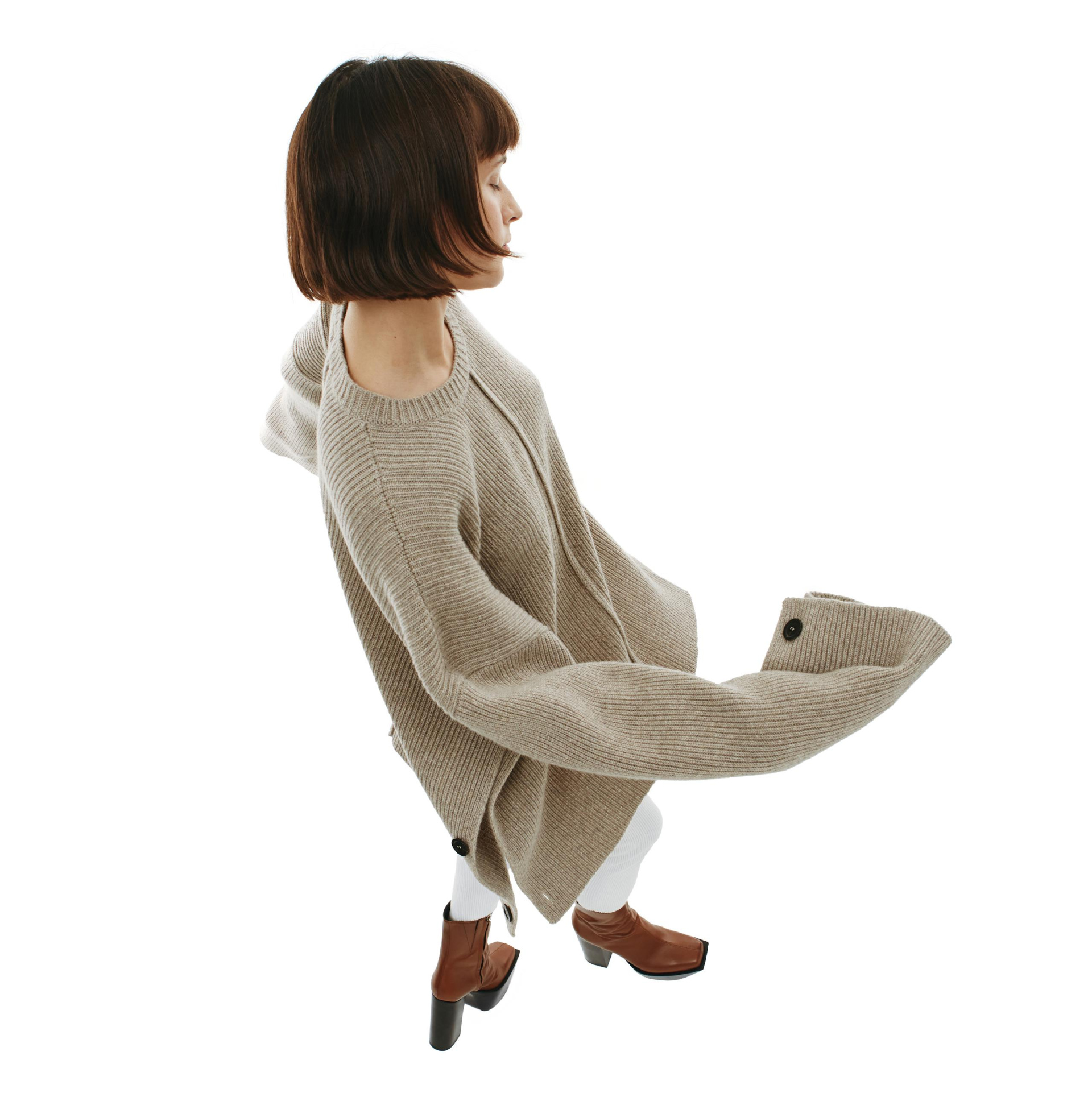 PETER DO Ribbed knit cape sweater