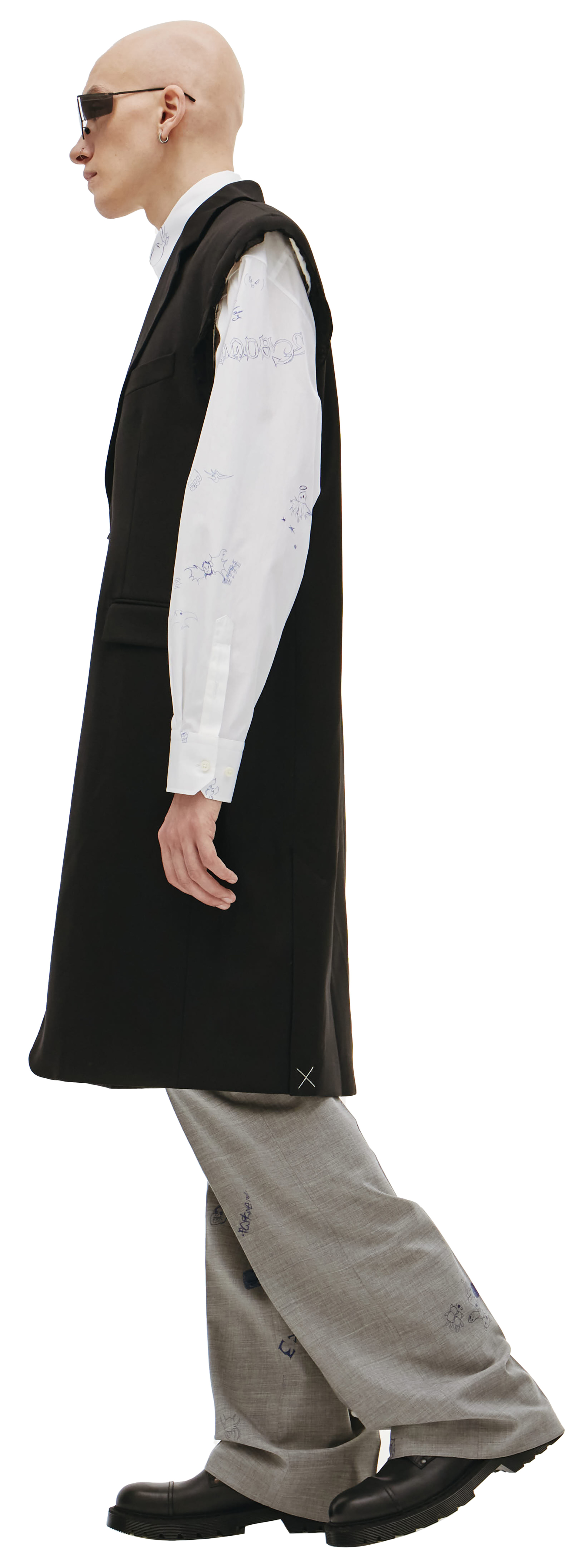 VETEMENTS Sleeveless striped blazer