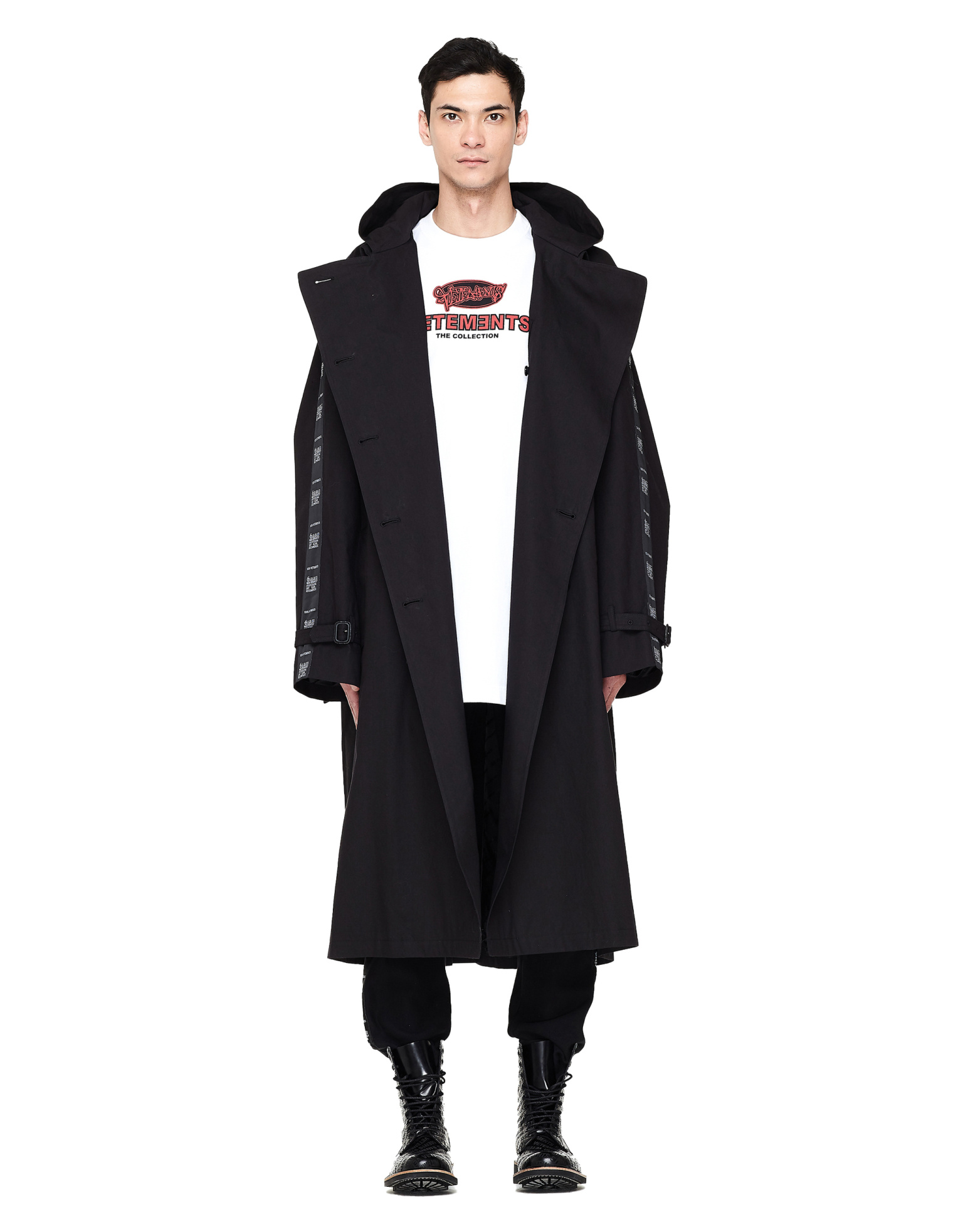 VETEMENTS Двубортный плащ с логотипом
