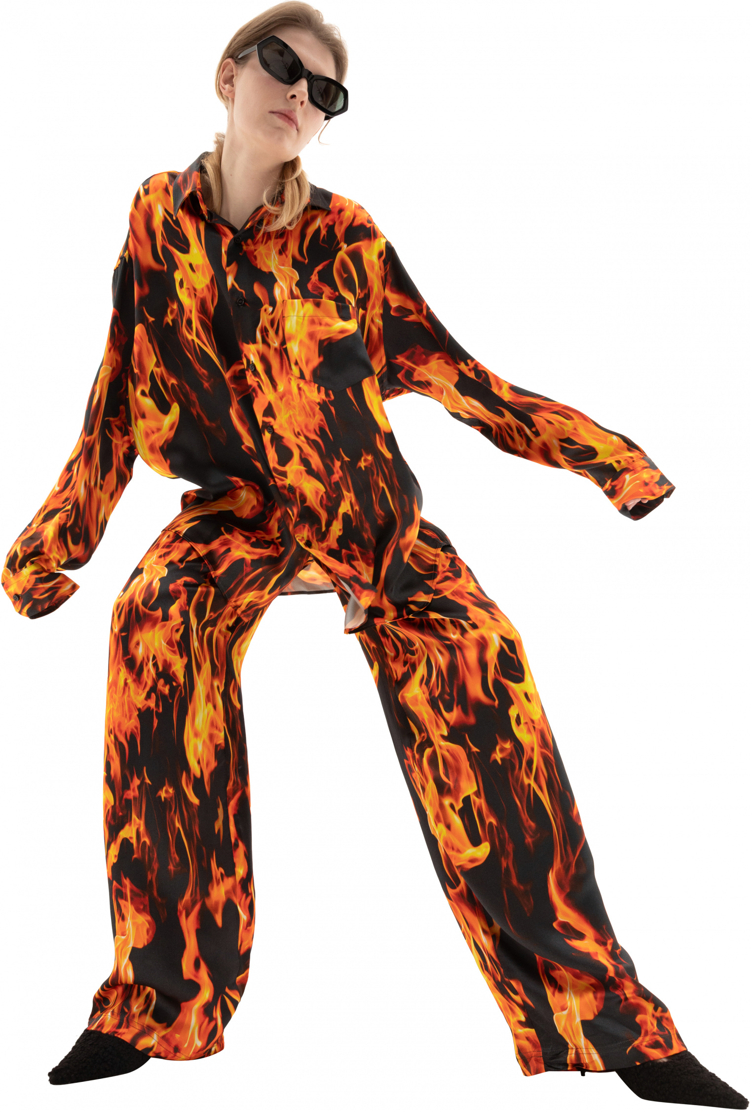 VETEMENTS Fire Pyjama Shirt