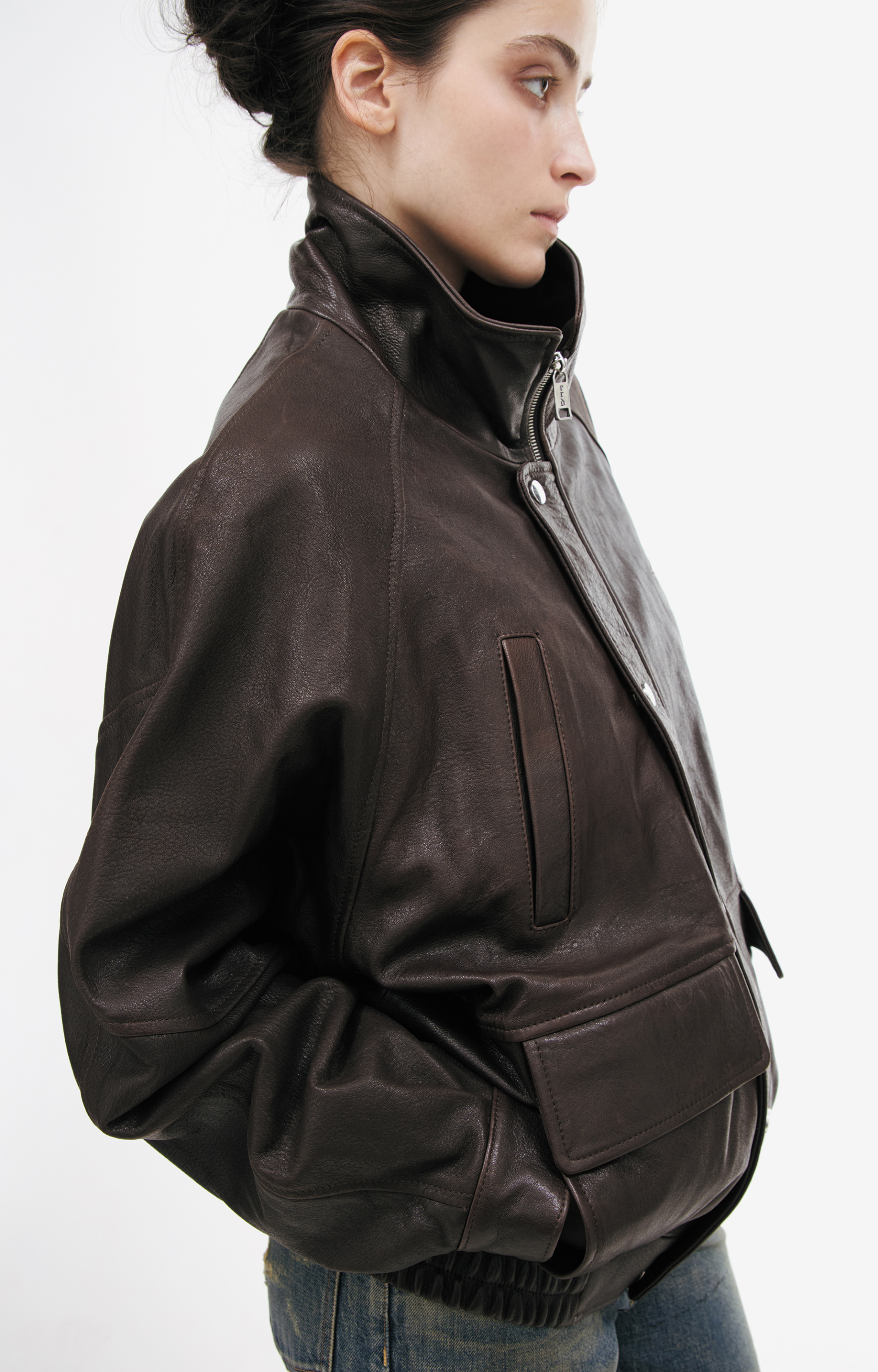 Enfants Riches Déprimés Leather jacket with a zipper