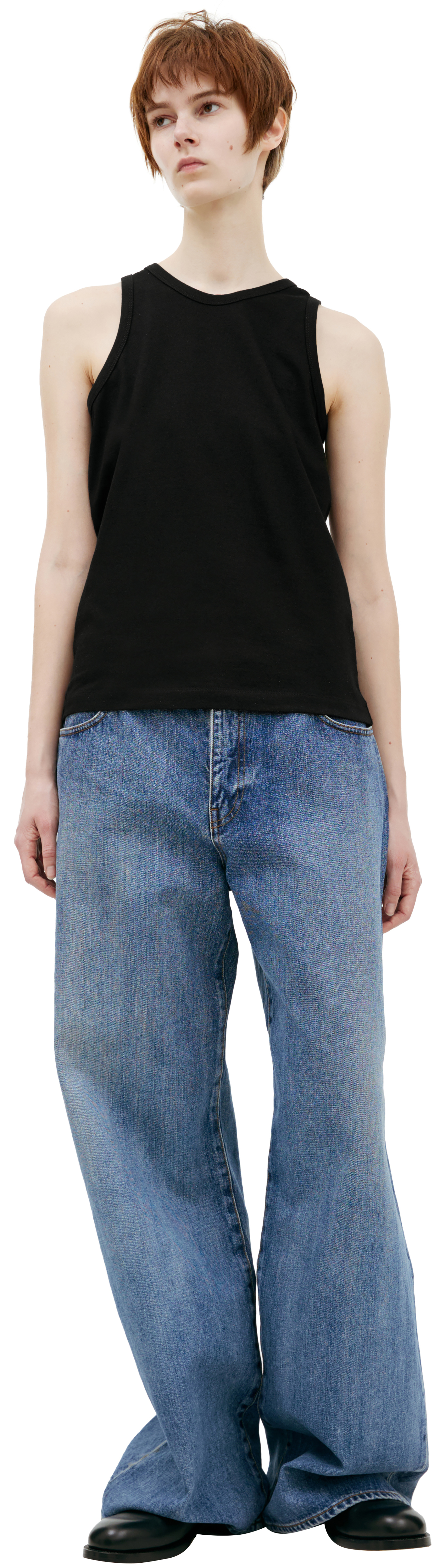 The Row Black silk top