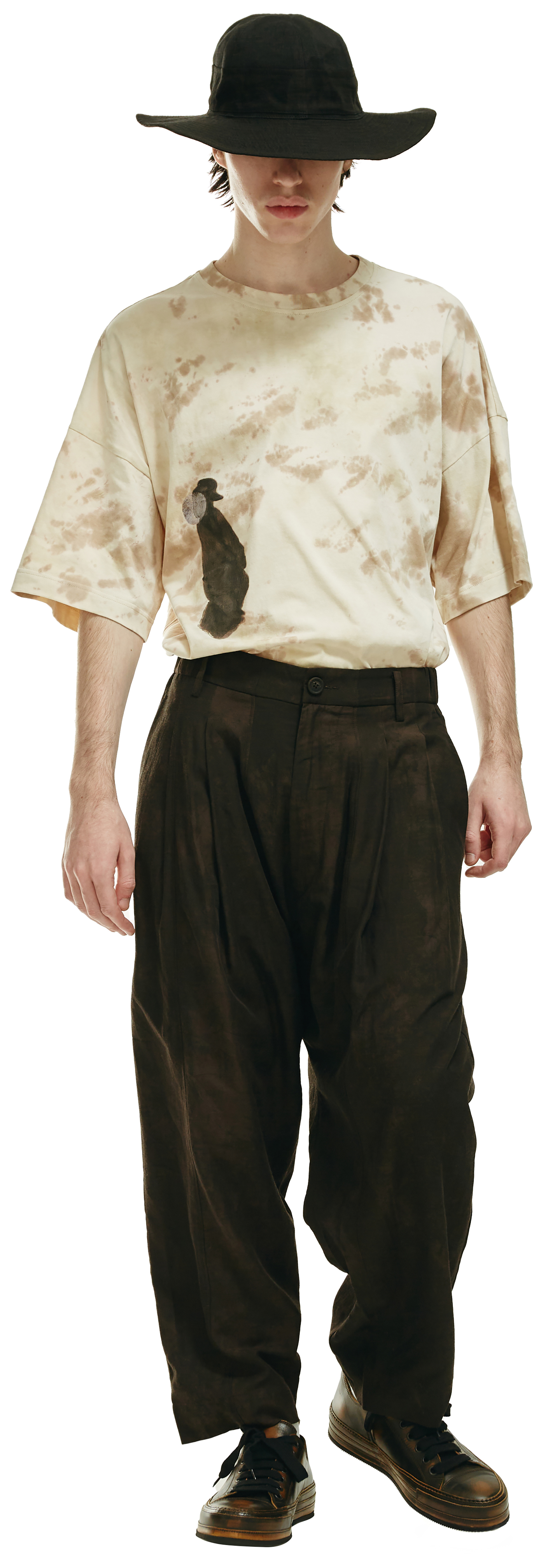 Ziggy Chen Pleat tapered long trousers