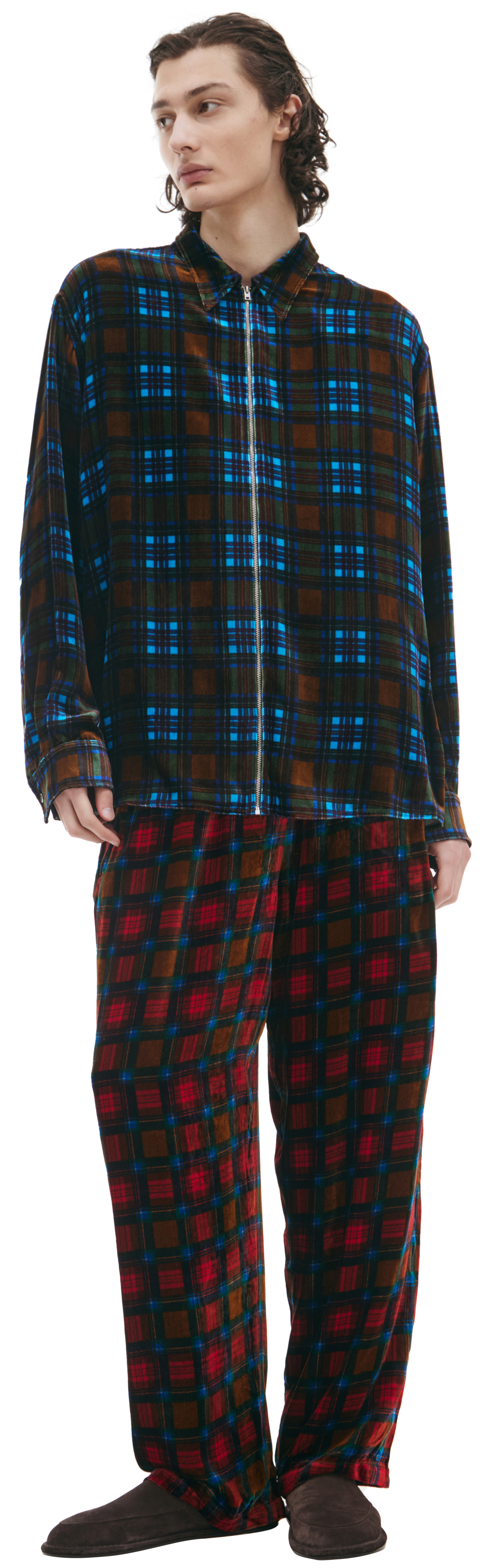 Acne Studios Zippered plaid shirt