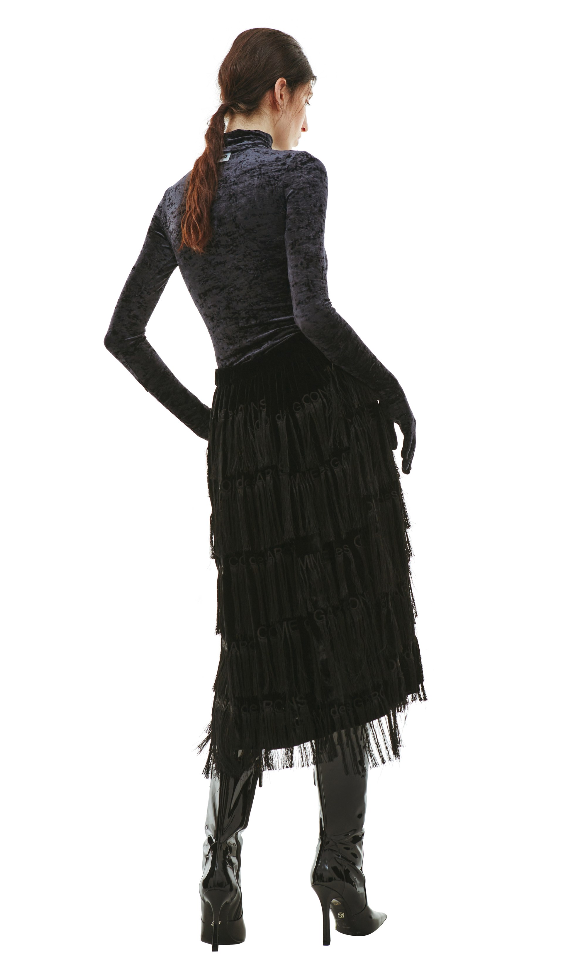 Comme des Garcons Black Logo Embroidered Skirt