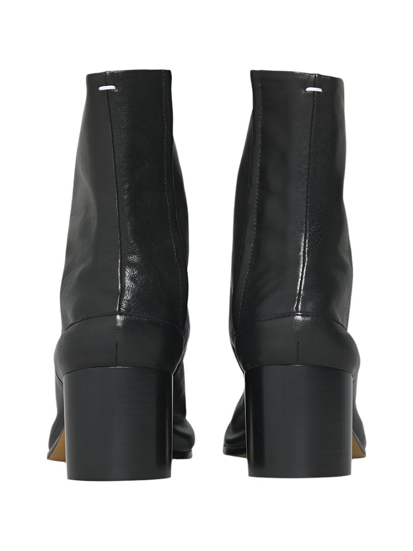 Maison Margiela Обувь-S58WU0246/P3753/T8013 кожаные ботильоны таби, средний каблук и застежка на молнии, черные