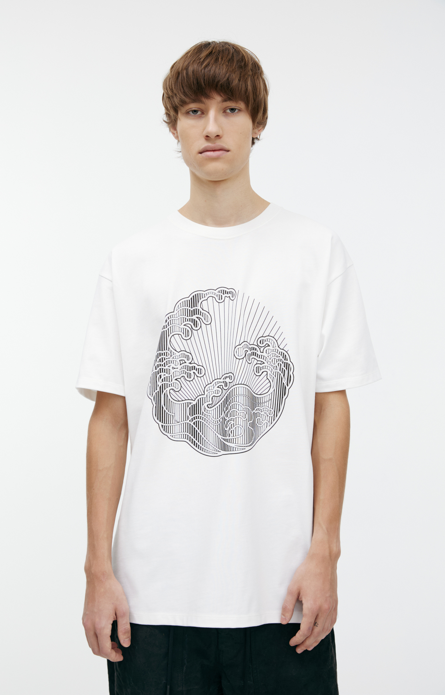 PLANIMETRY White print T-shirt