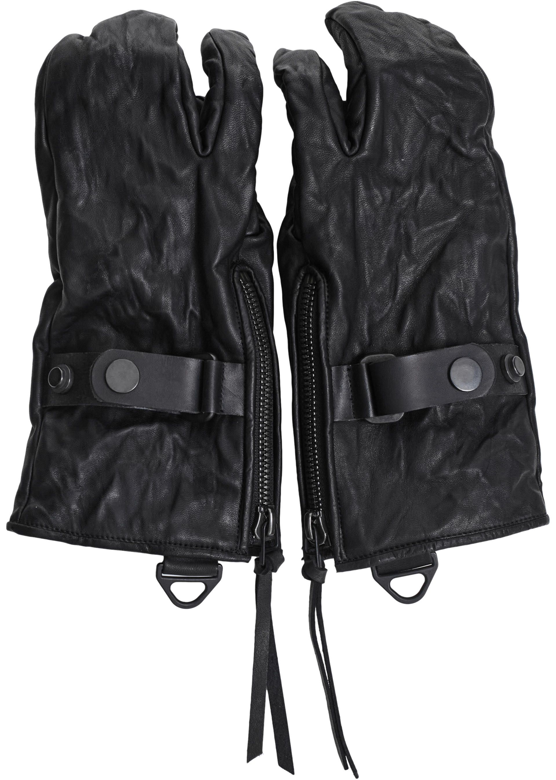 The Viridi-Anne Black leather gloves