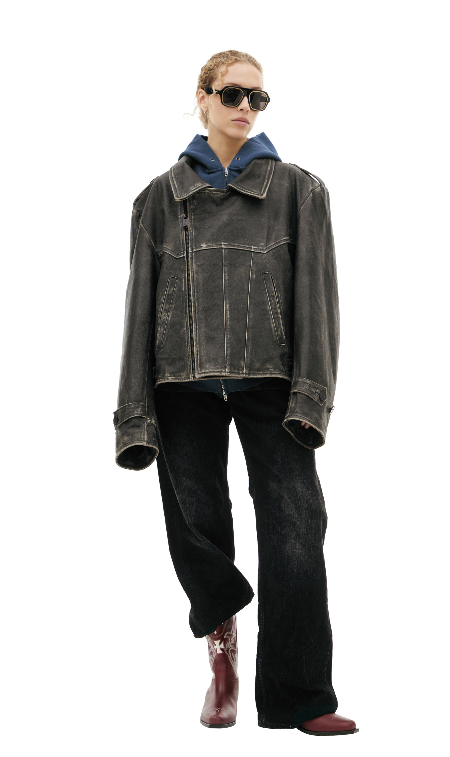 Enfants Riches Déprimés Leather print jacket