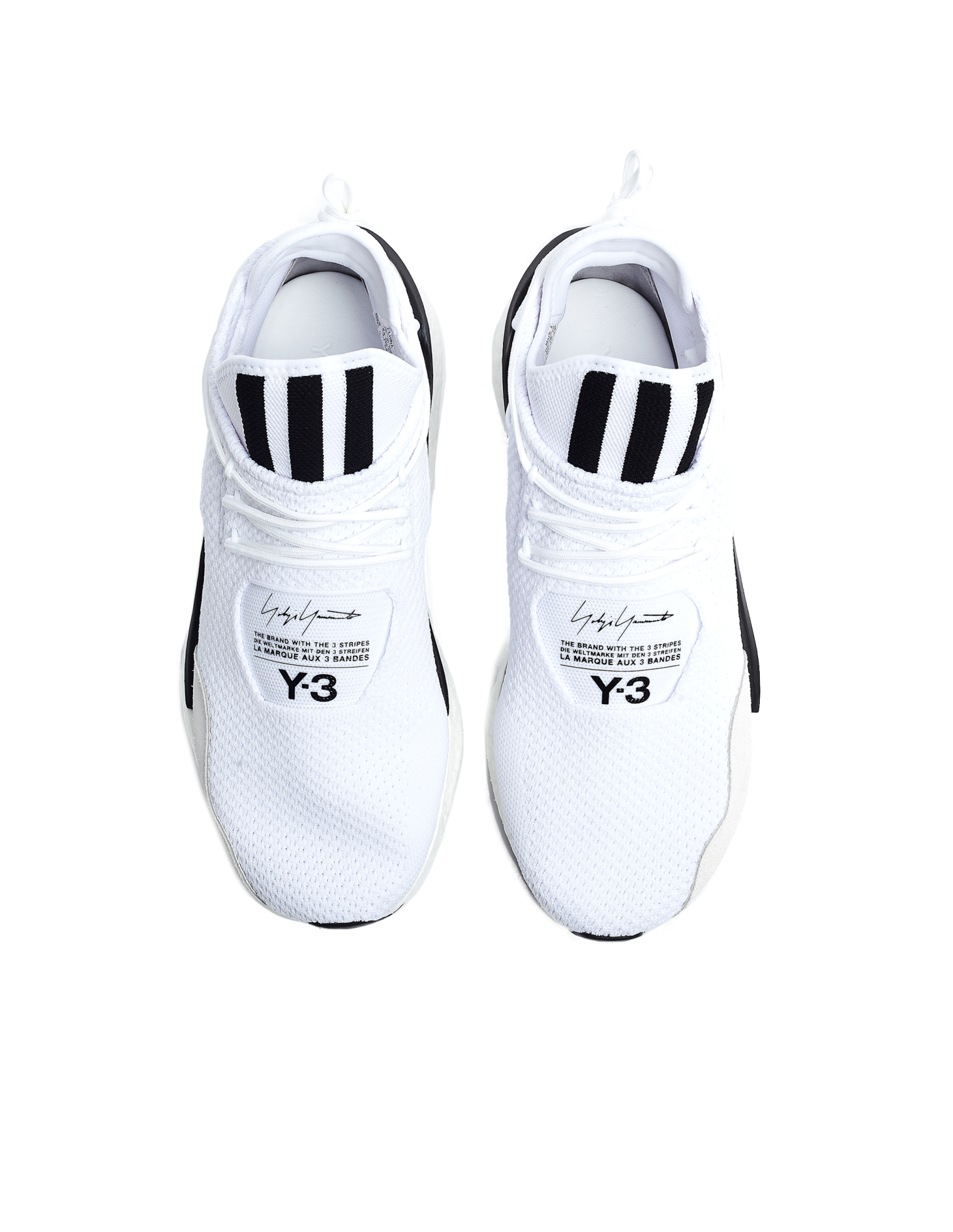 Y-3 Белые текстильные кроссовки Saikou