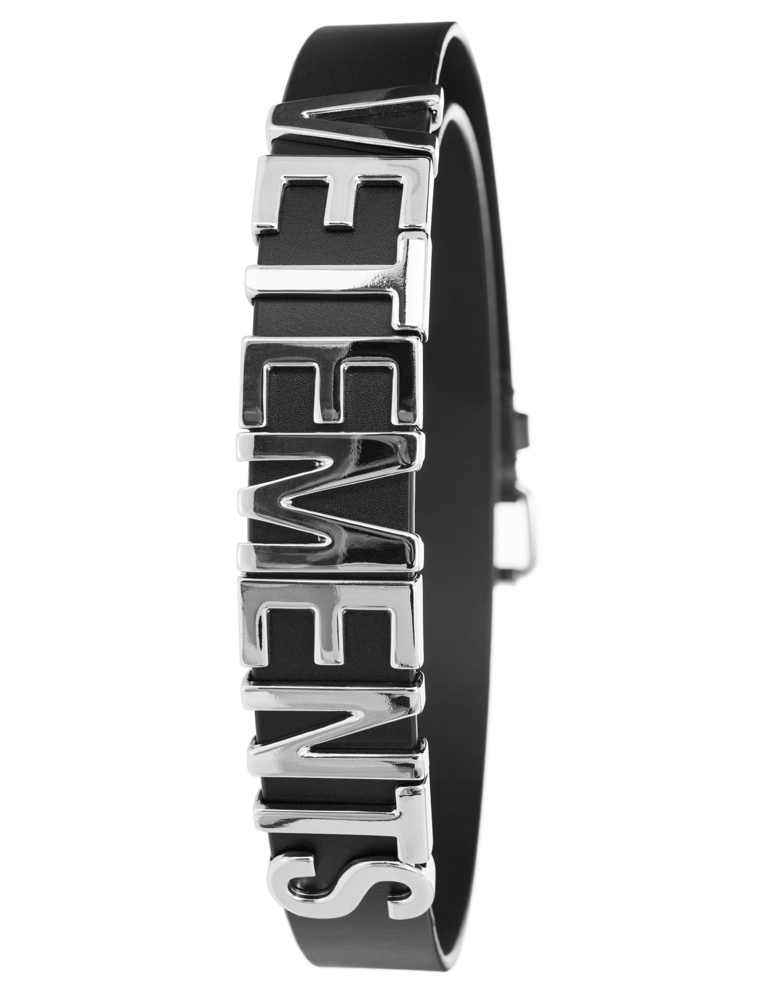 VETEMENTS Black leather belt with logo