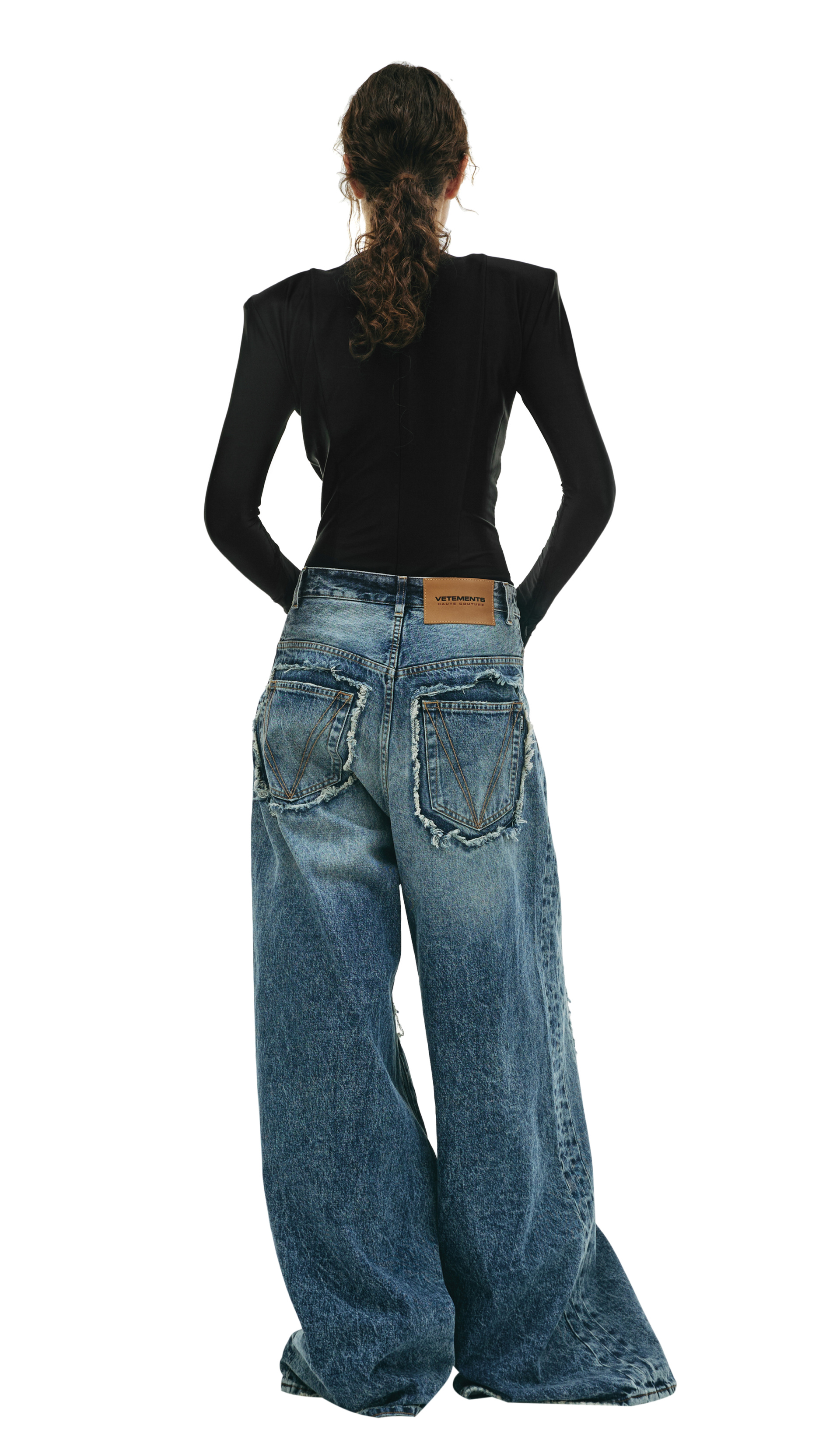 VETEMENTS Distressed wide-leg jeans
