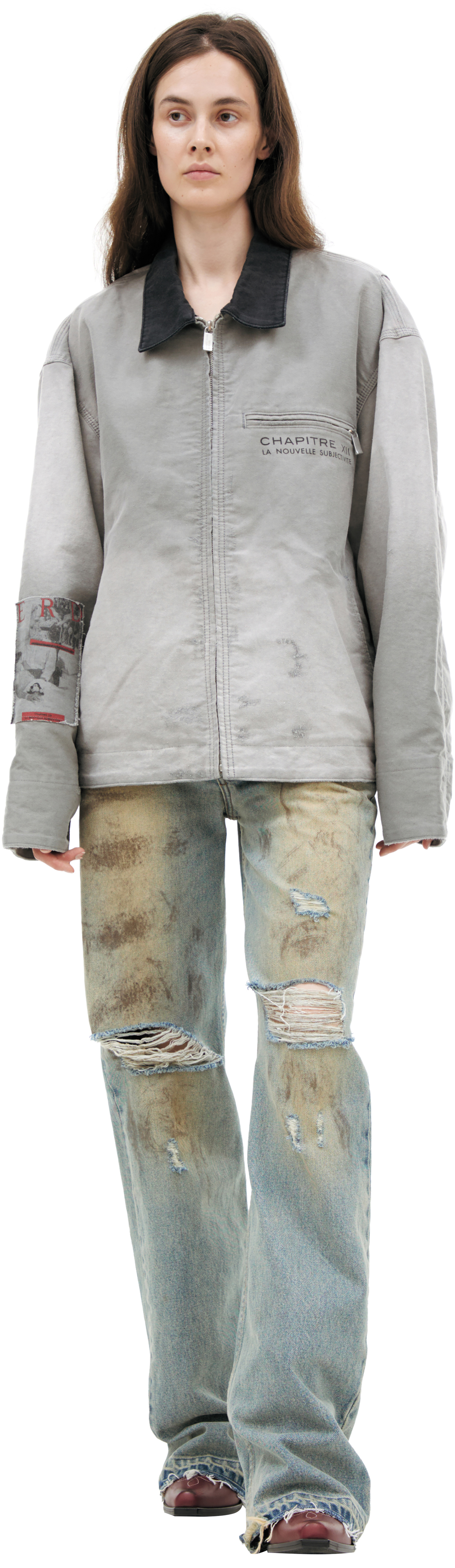 Enfants Riches Déprimés Grey jacket with patches