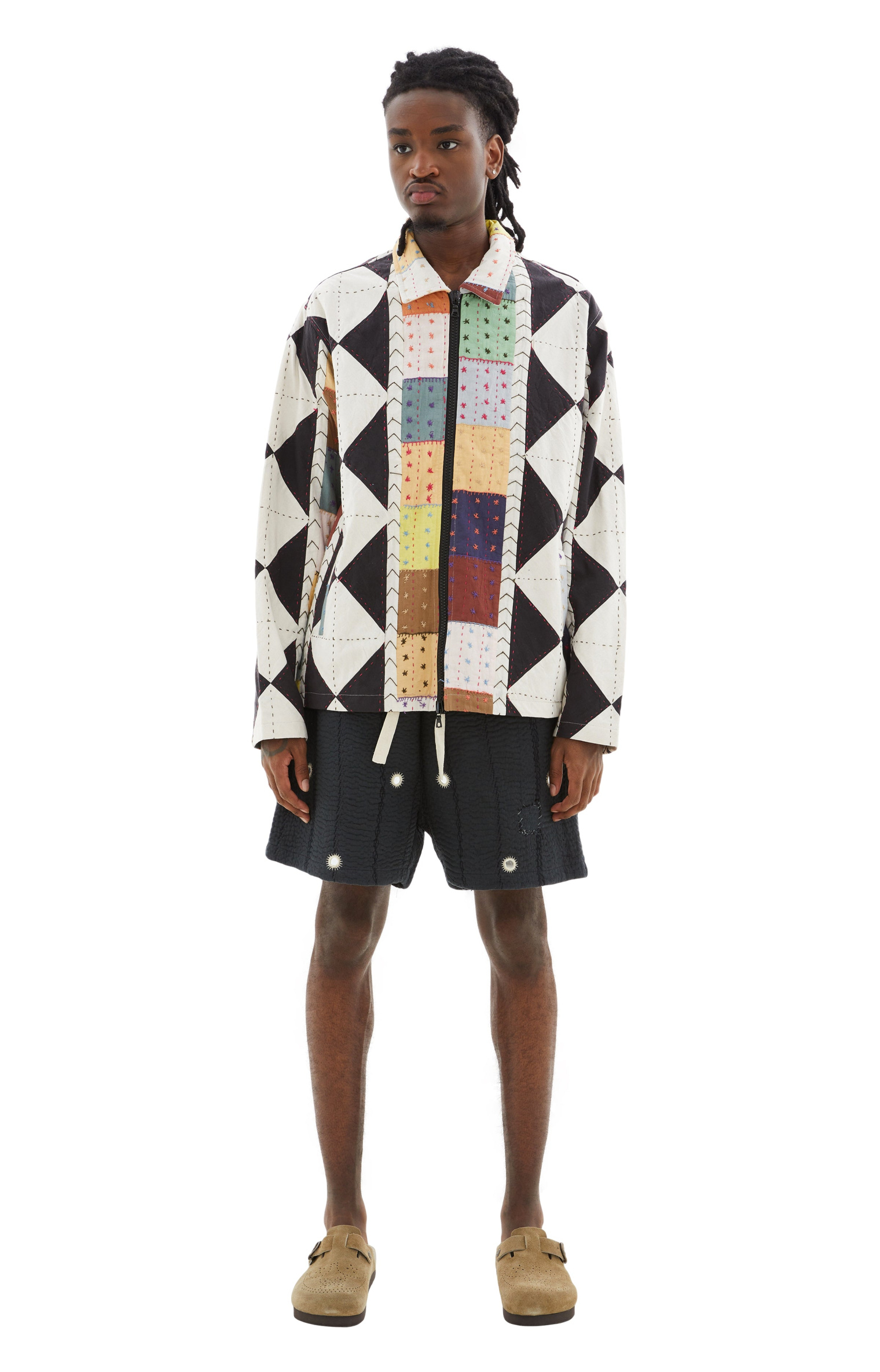 KARTIK Research Patchwork Quilted Zip Work Jacket