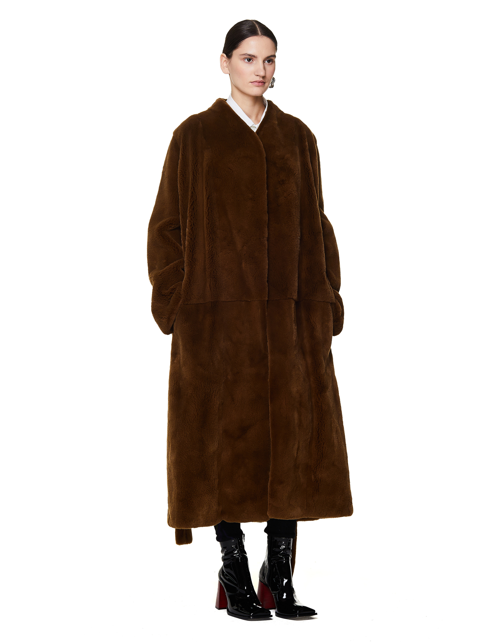 The Row Terin Khaki Mink Fur Coat