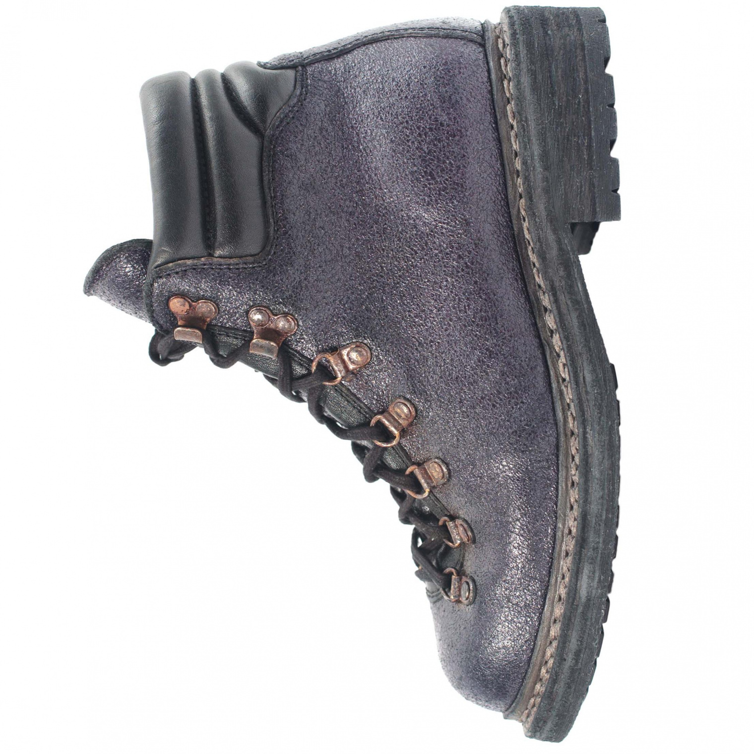 Guidi Purple Grained Leather Hiking Boots
