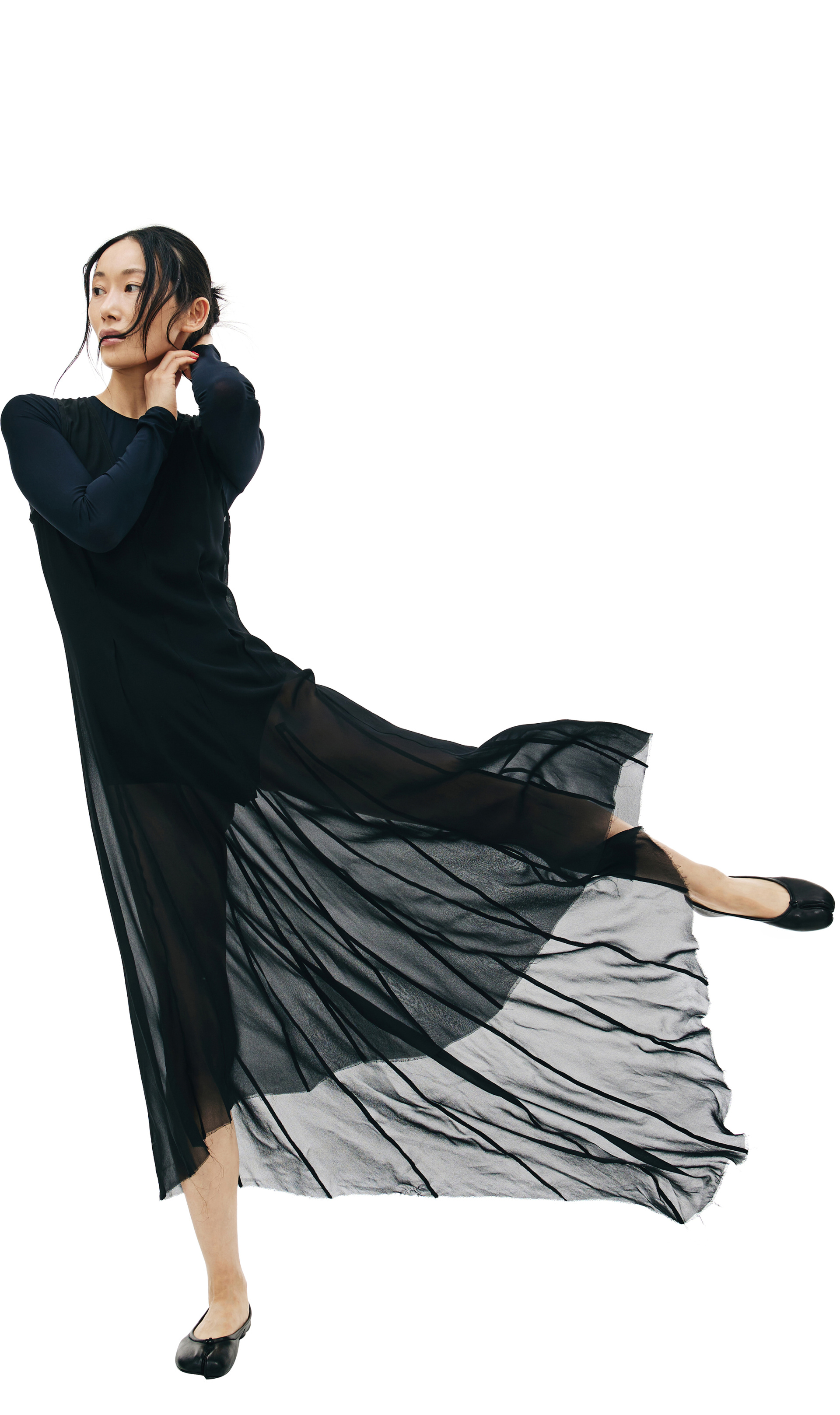 Ann Demeulemeester Translucent Elongated Black Dress