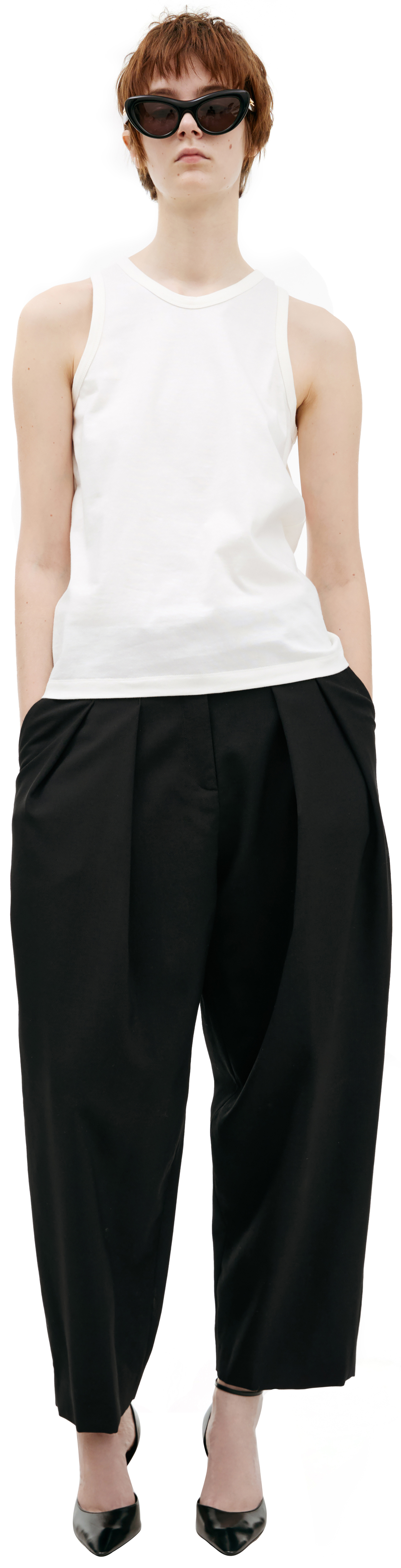 The Row White silk top