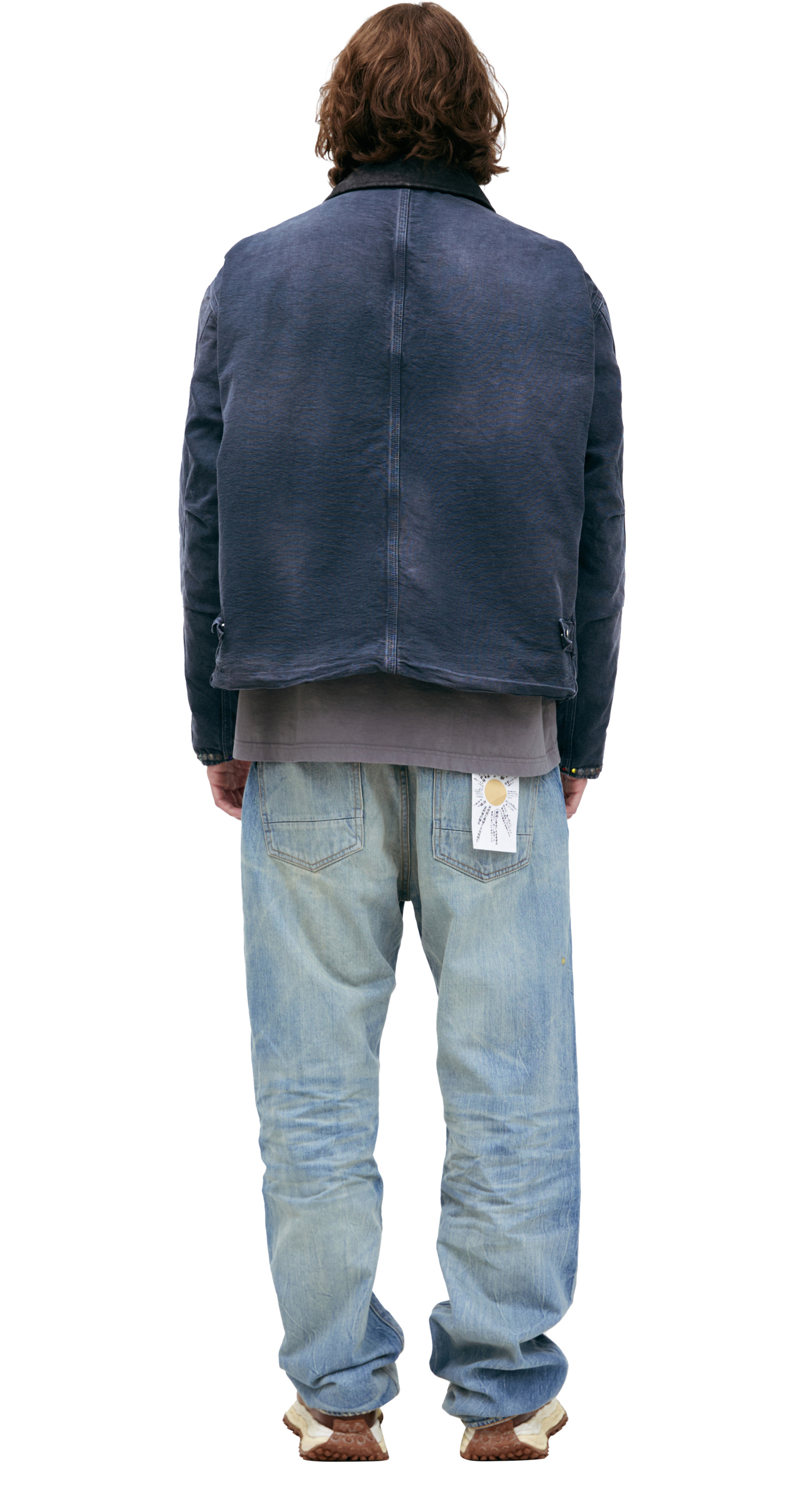Buy Satoshi Nakamoto men blue jacket with a turn-down collar for