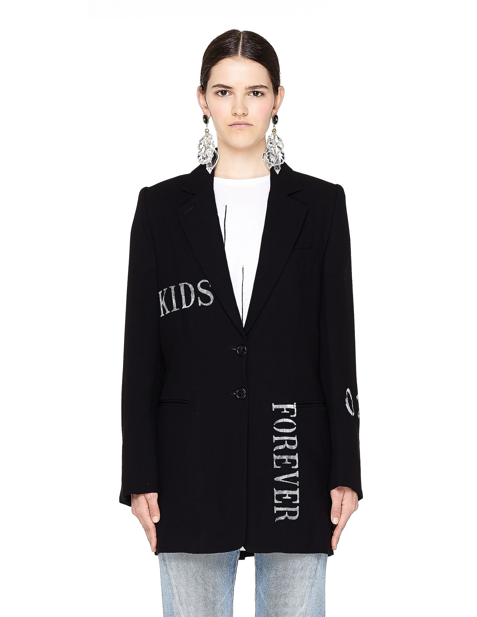 Ann Demeulemeester Шерстяной жакет с принтом