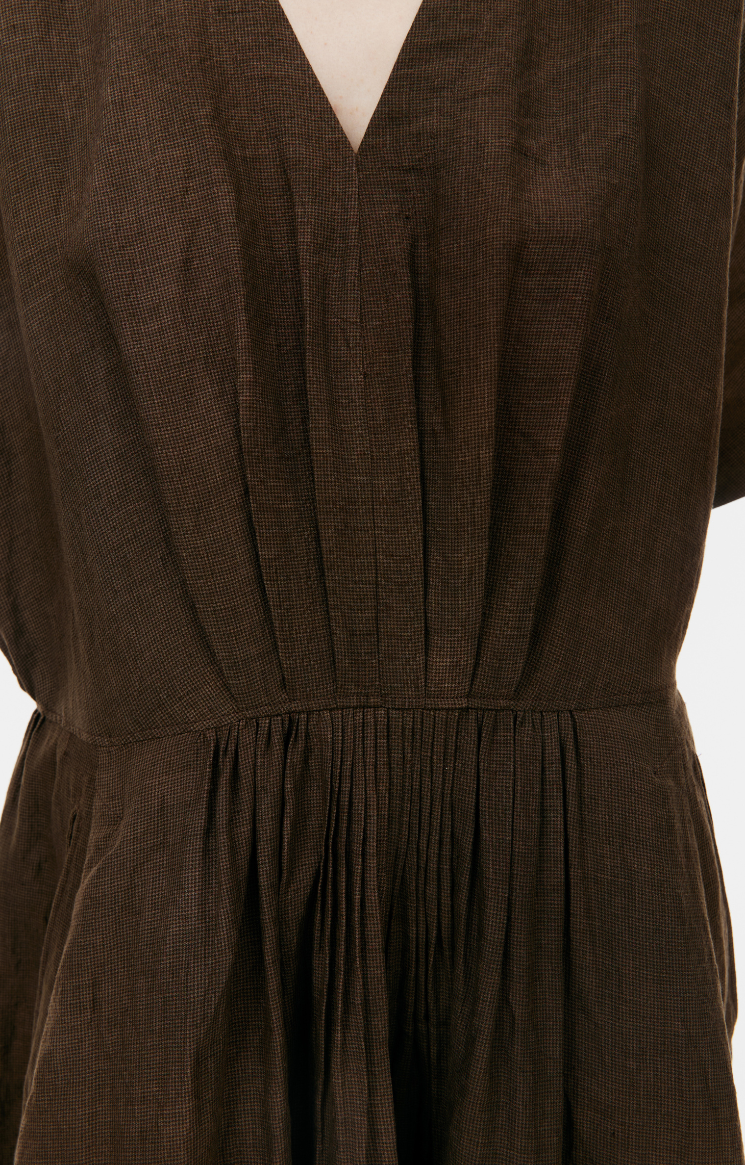 Ziggy Chen Brown linen dress