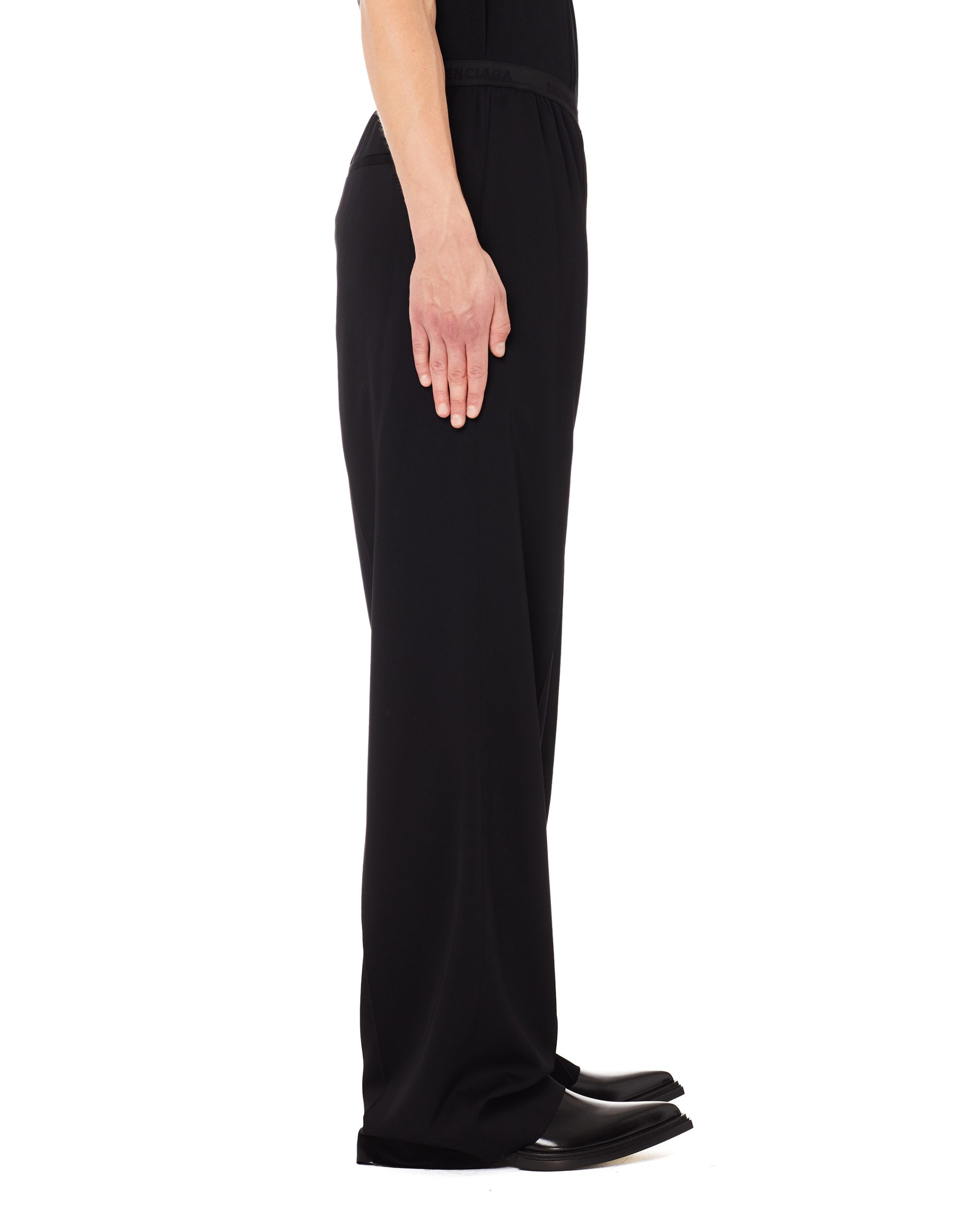 Balenciaga Black Elastic Waist Classic Trousers