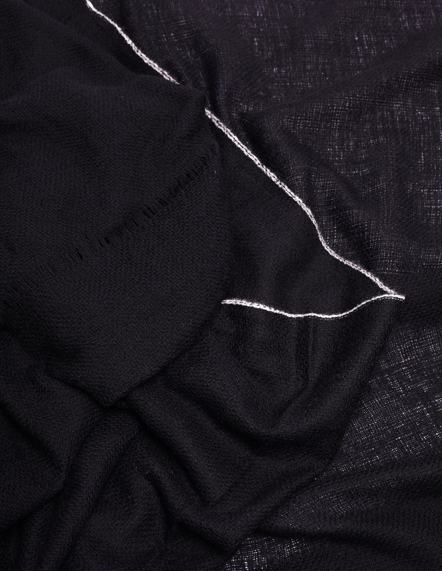 Yohji Yamamoto Черный шерстяной шарф